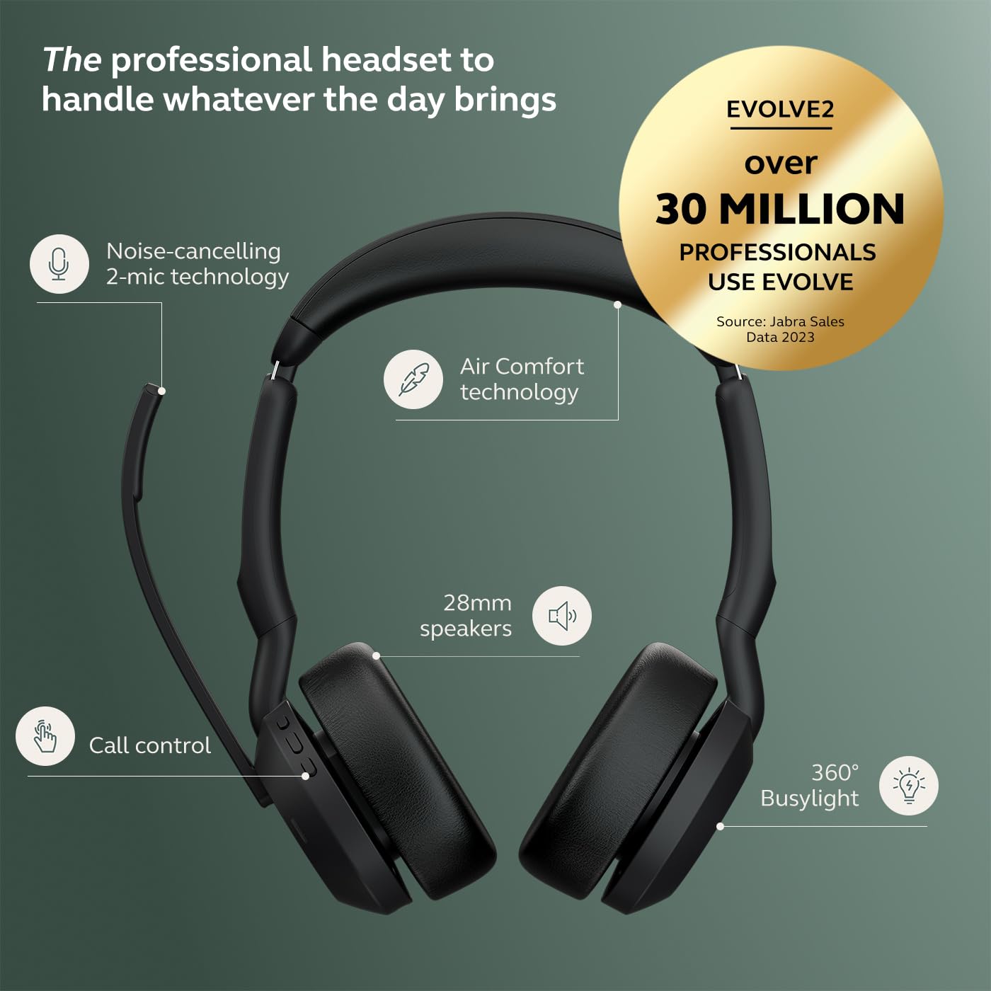 Jabra Evolve2 55 Link380c UC Stereo Stan