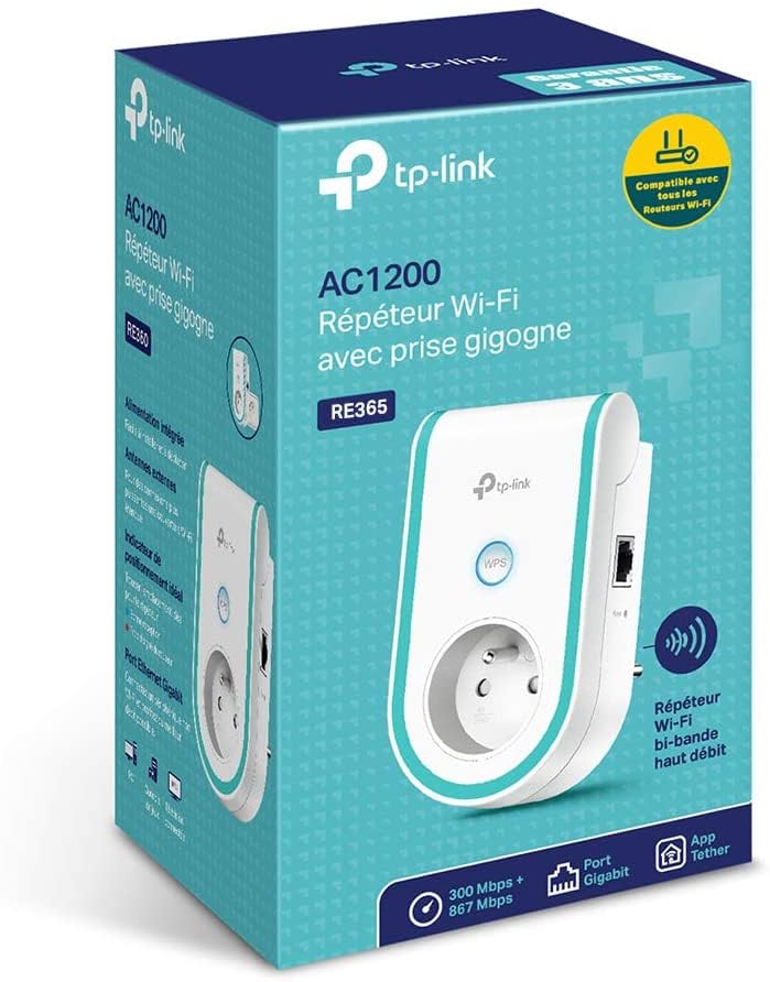 TP-LINK RE365(FR) Répeteur WIFI 5 AC1200 avec prise FR