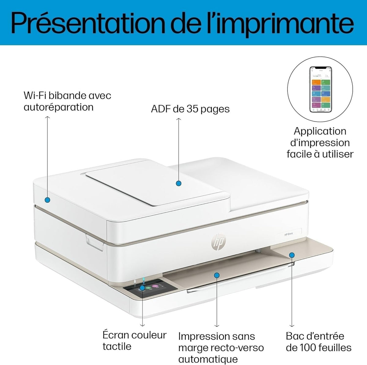 HP ENVY 6520e All-in-One MFP colour inkjet 216x297mm A4 8ppm Copy 20ppm Print 100sheets Wi-Fi USB portobello