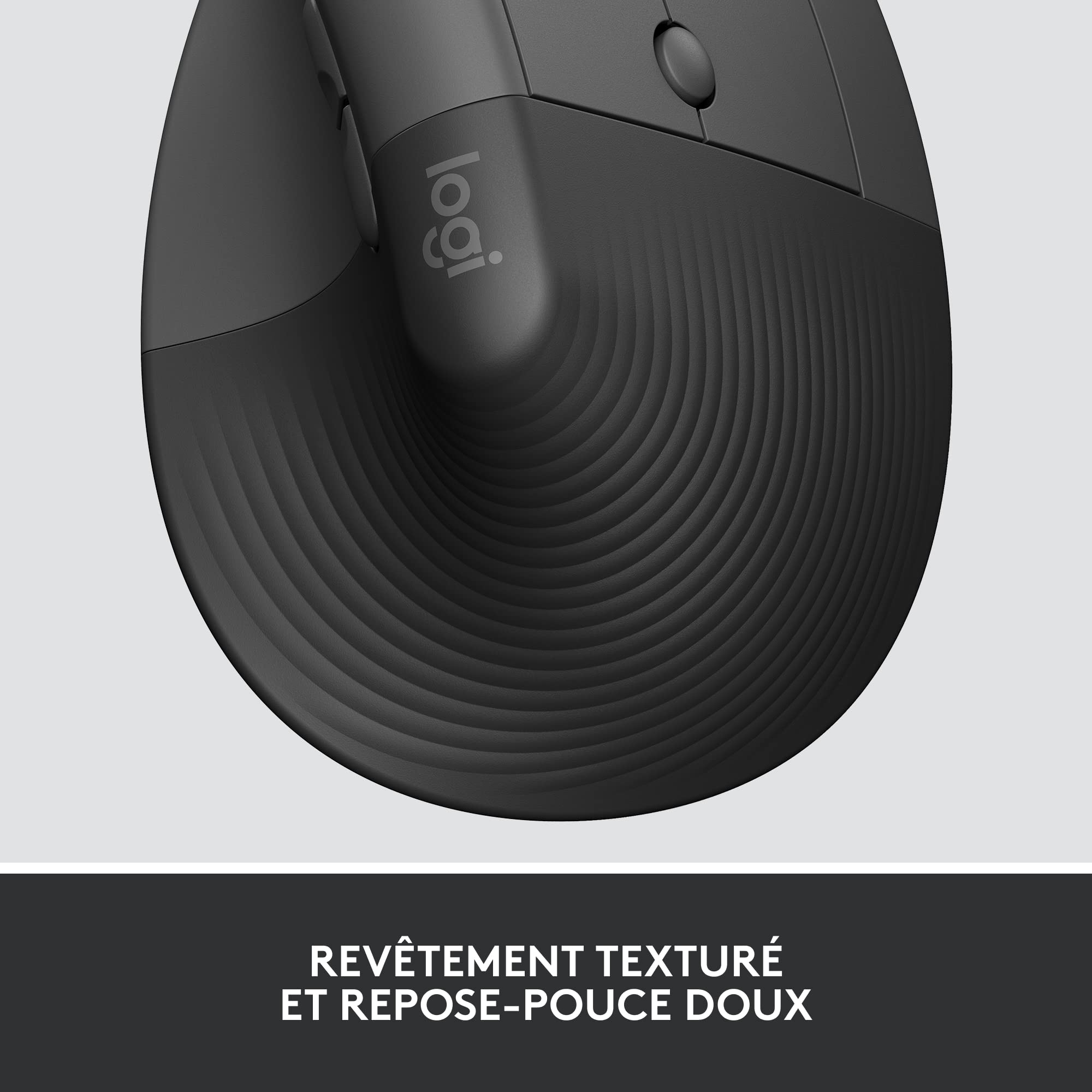 LOGITECH Lift for Business Vertical mouse ergonomic 6 buttons wireless Bluetooth 2.4 GHz Bolt USB receiver graphite