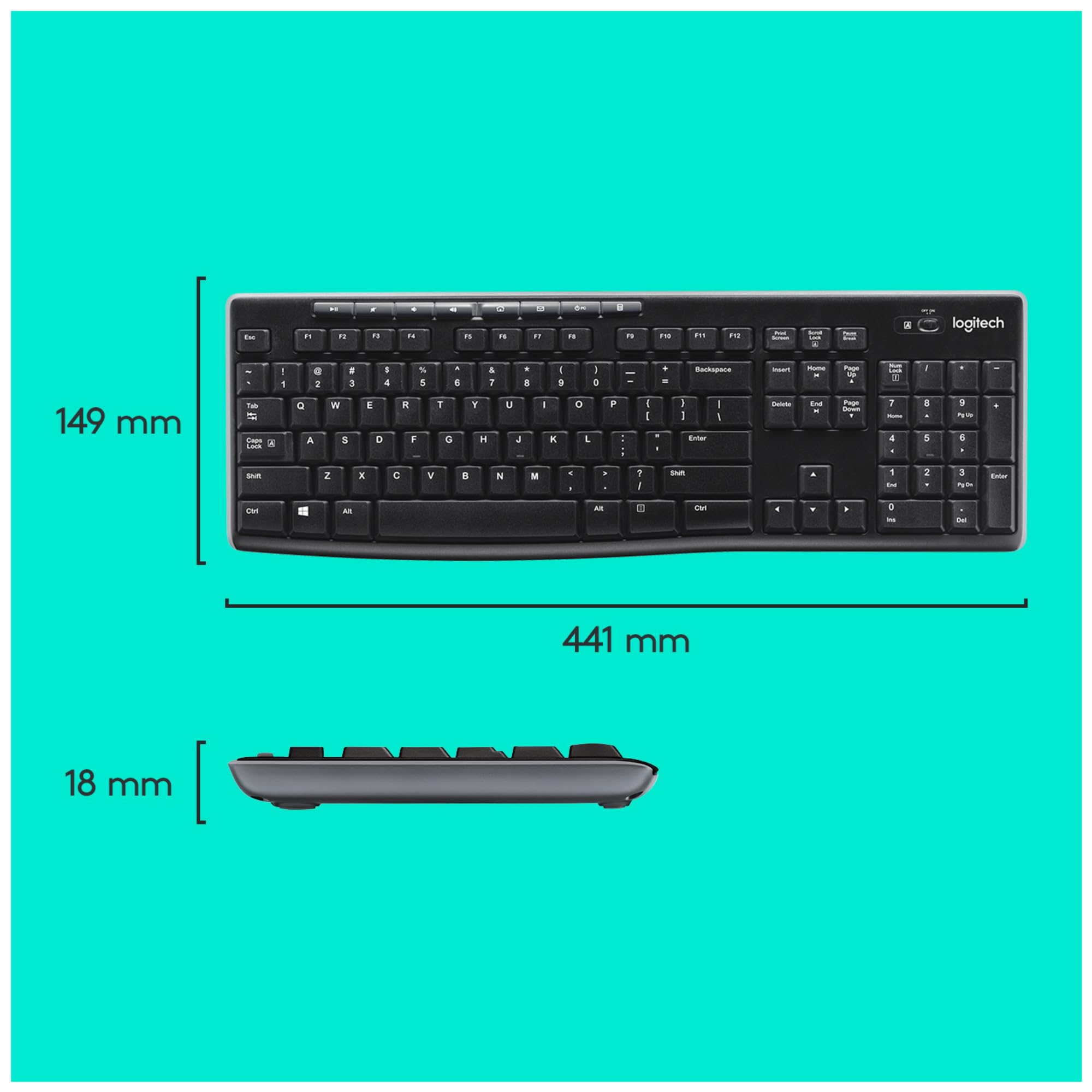 Logitech 920-004508 clavier Souris incluse Maison RF sans fil QWERTY US International Noir