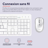 TRUST Pack clavier & souris sans fil ODY II silencieux - blanc (FR)