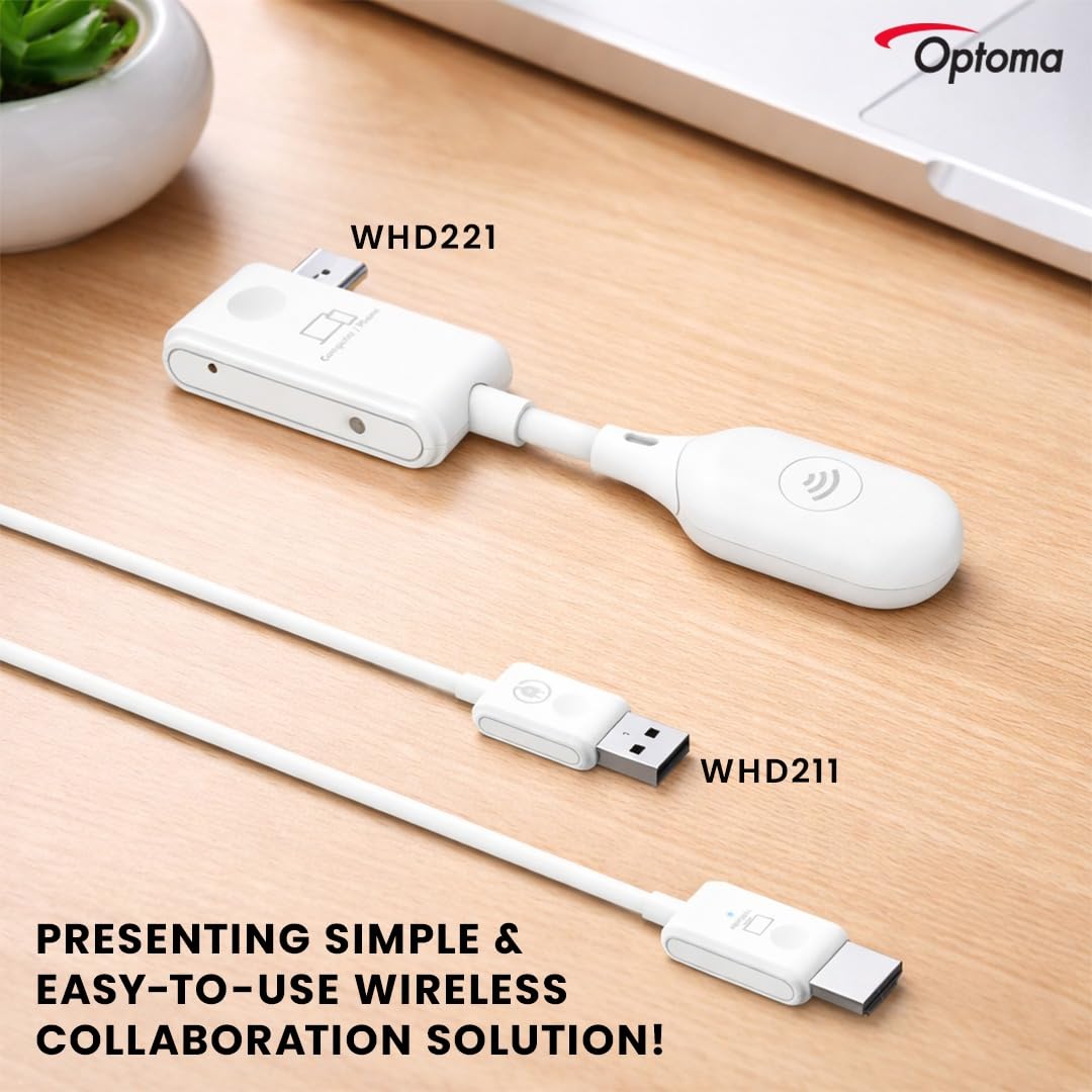 OPTOMA WHD221 USB-C wireless transmitter and receiver 50-60ms speed 20m range 5GHz