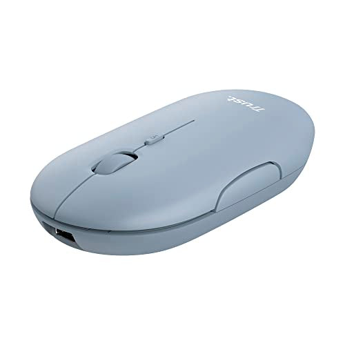 TRUST Souris sans fil PUCK Ultra-plate rechargeable - Bleue