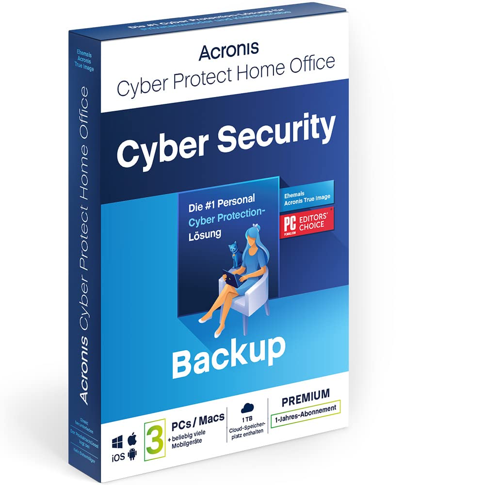 AcrONIS Cyber Protect Home Office Premium - 3 Computer + 1To AcrONIS Cloud Storage - 1 year subscription BOX - EU
