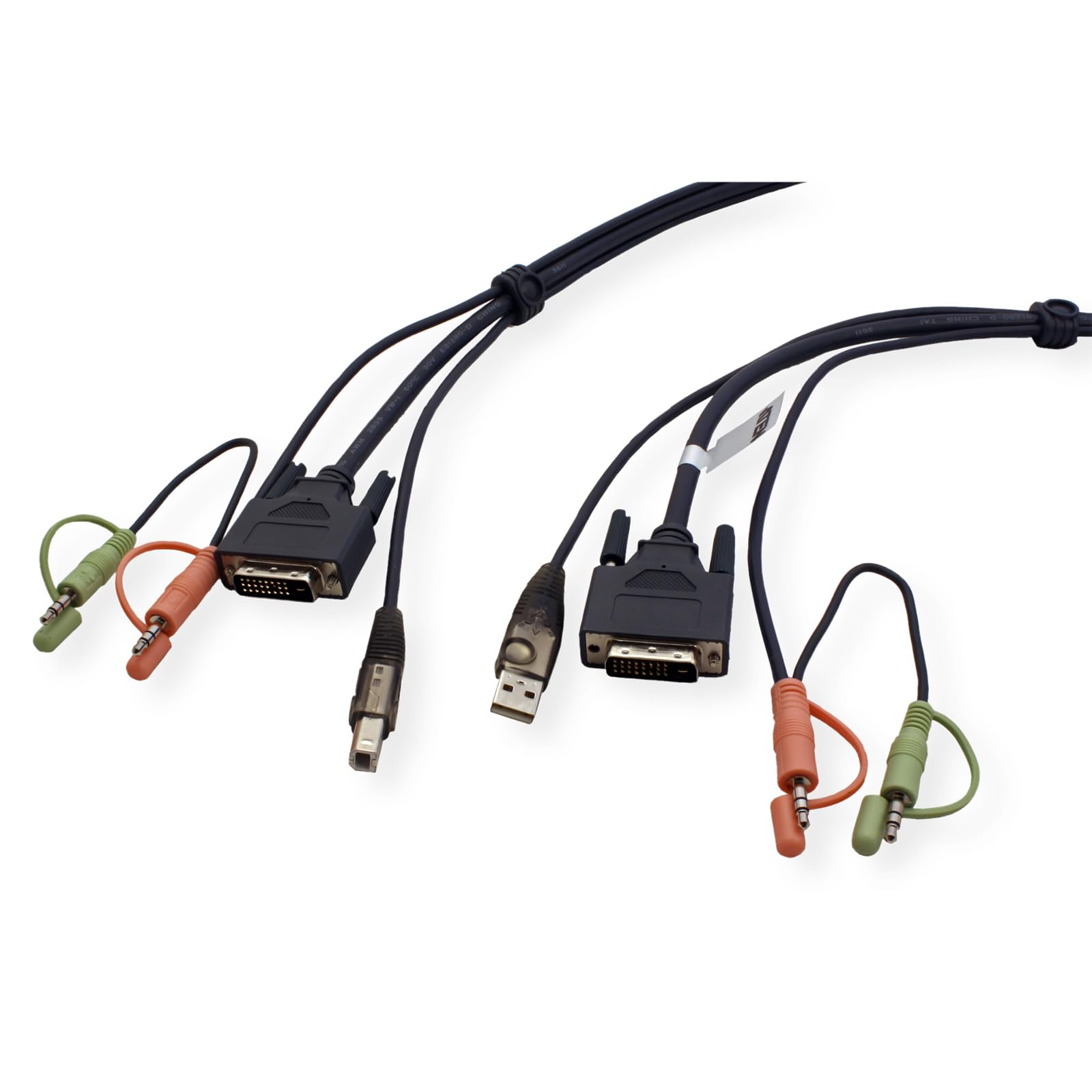 ATEN Câble KVM DVI-D USB Dual Link 1,8m - 1,8 m - DVI-D - Noir - DVI-D + USB A + 2 x 3.5 mm - DVI-D + USB B + 2 x 3.5 mm - Mâle