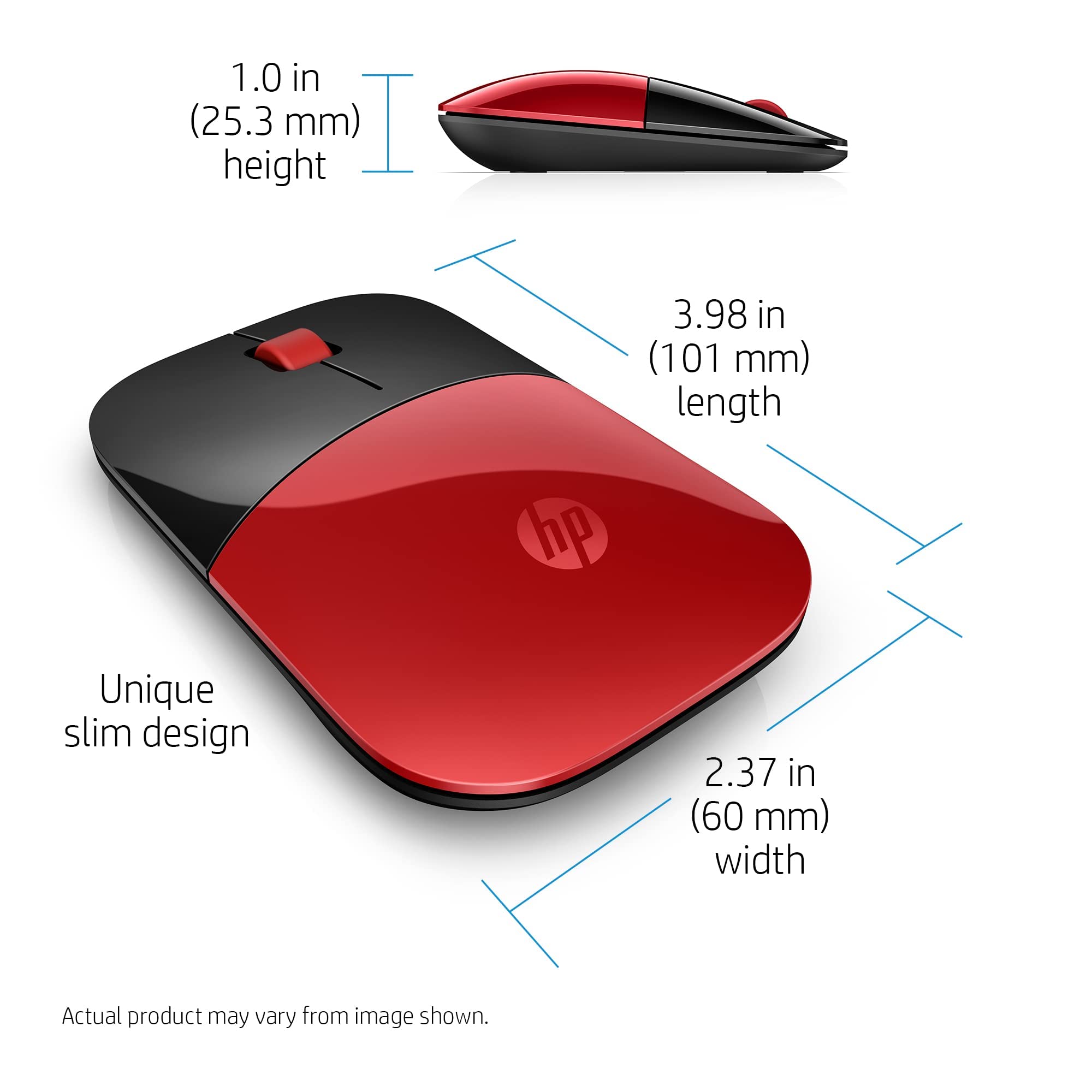 HP Z3700 Red Wireless Mouse