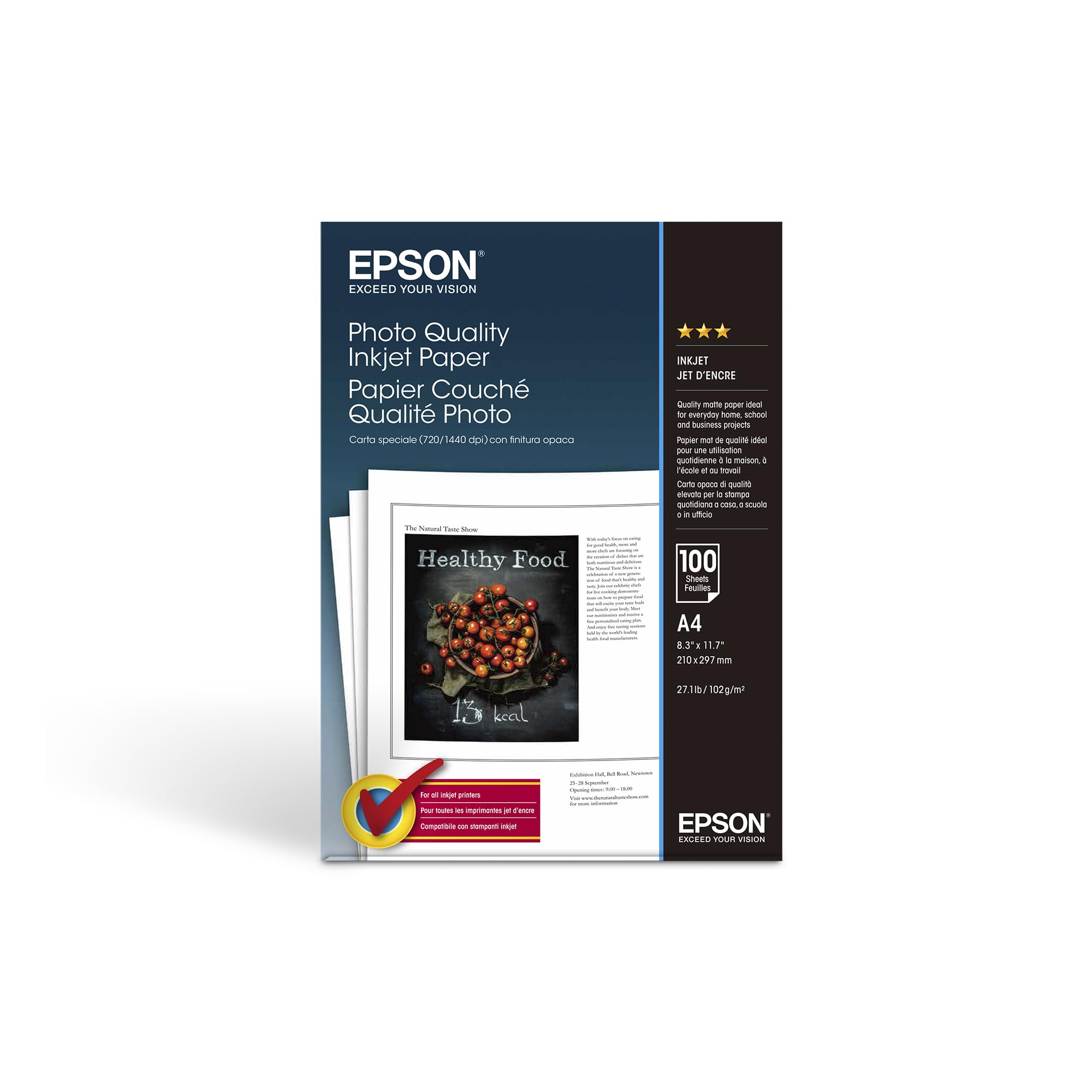 EPSON S041061 Matte photo papier inkjet 102g/m2 A4 100 feuilles pack de 1