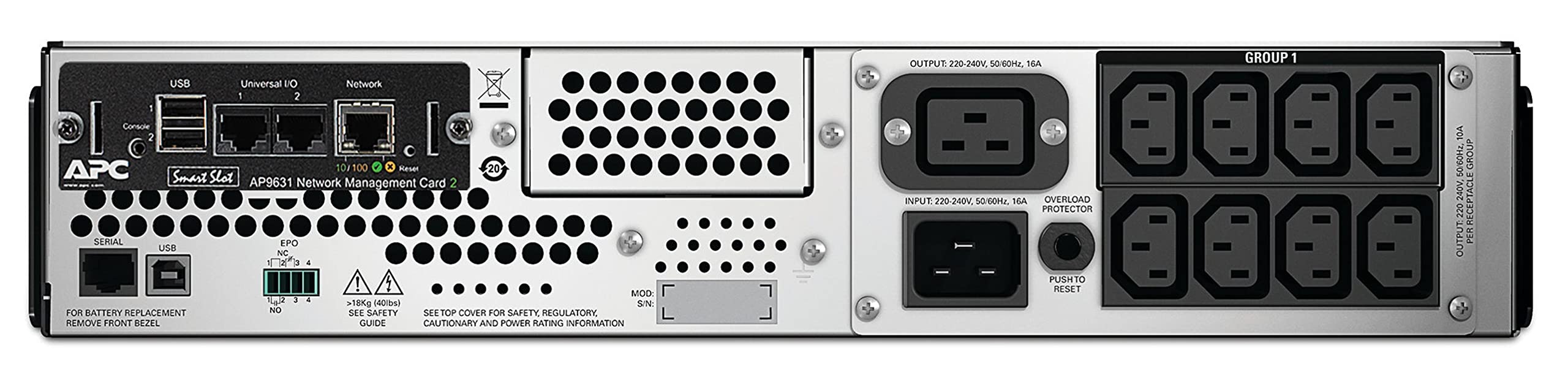 APC Smart-UPS 3000VA LCD RM UPS Rack AC 230V 2700Watt 3000VA Ethernet RS-232 USB oc 9 2U BK with APC UPS Network Management Card