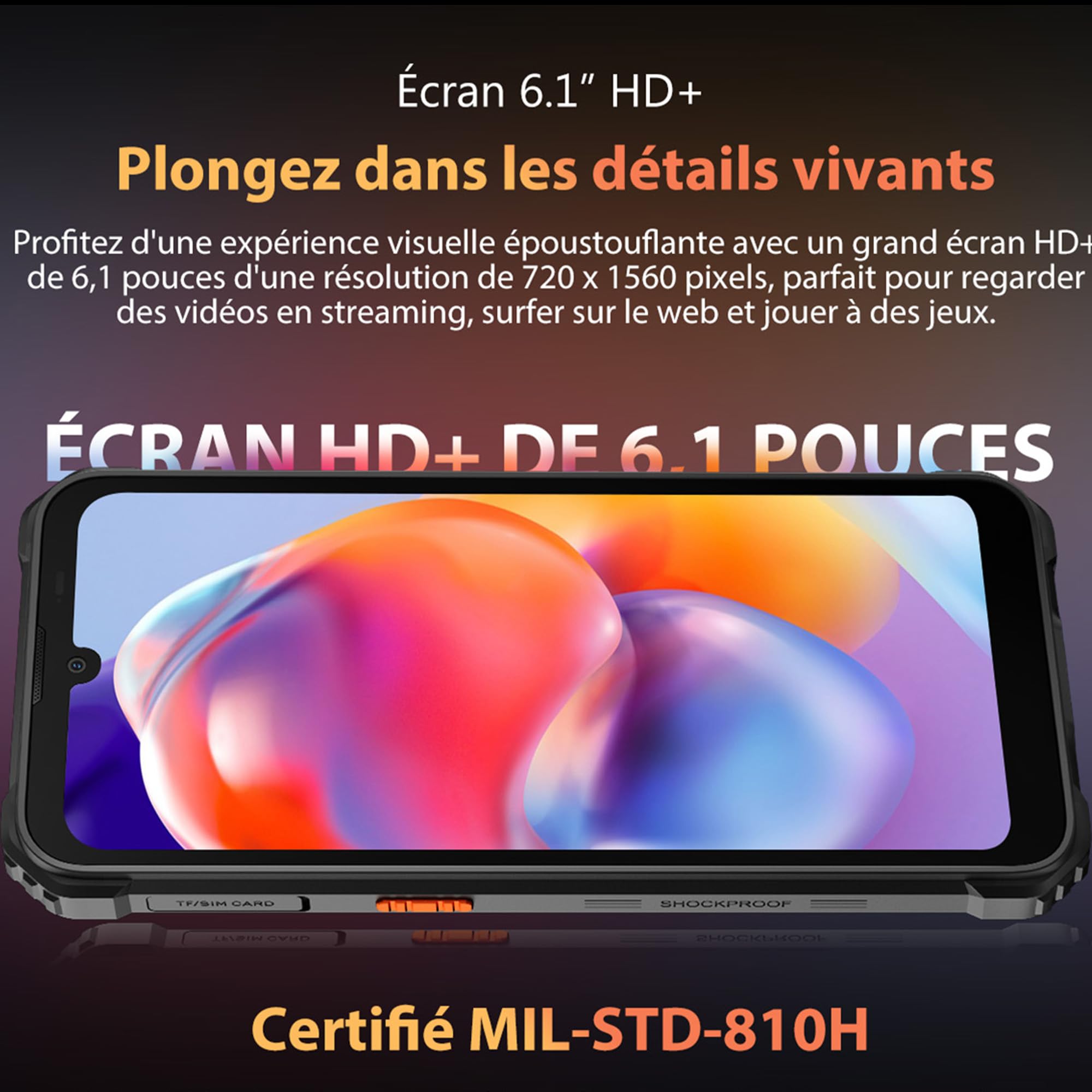 Blackview BV5300 Pro (Double Sim - Ecran de 6.1'' - 64 Go, 4 Go RAM) Noir