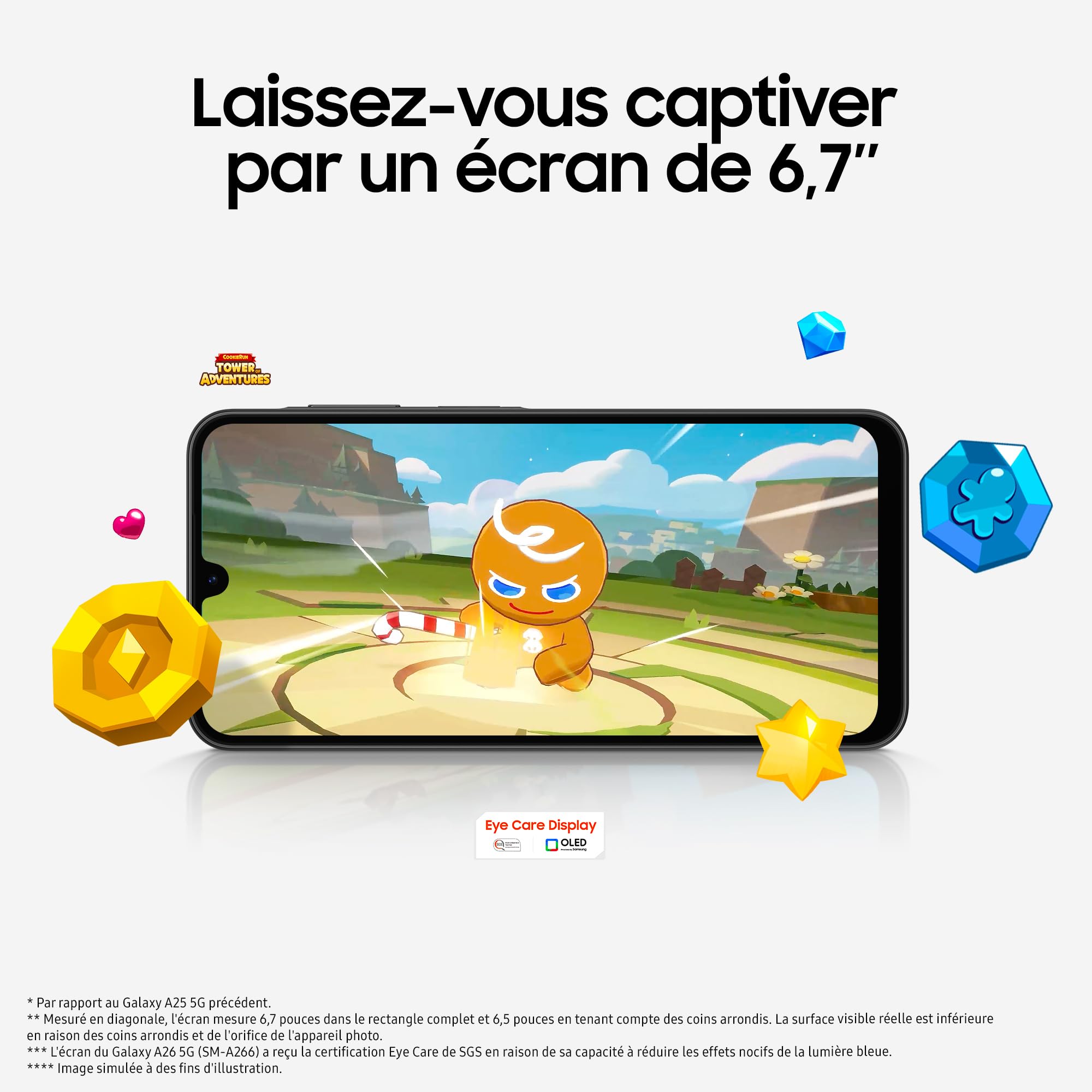Samsung A266 Galaxy A26 (Double Sim - 6.7'' - 256 Go, 8 Go RAM) Vert