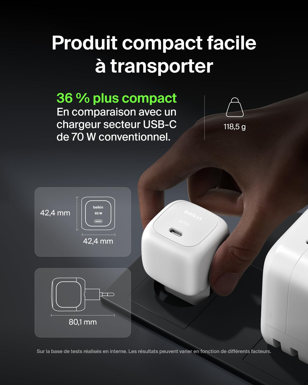 BELKIN 65W USB PD Wall Charger with PPS WHT