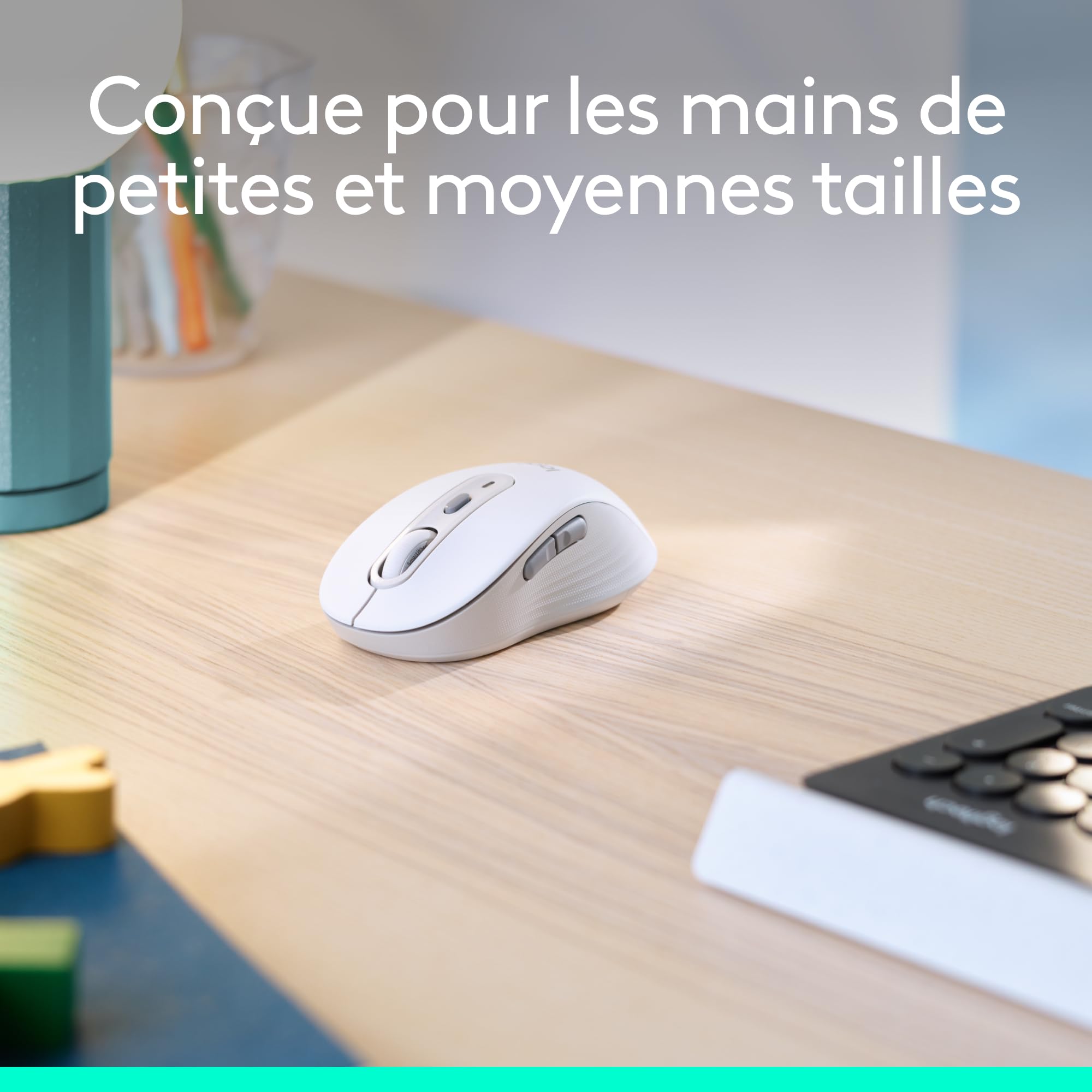 LOGITECH Signature M650 Mouse optical 5 buttons wireless Bluetooth 2.4 GHz Bolt USB receiver off-white