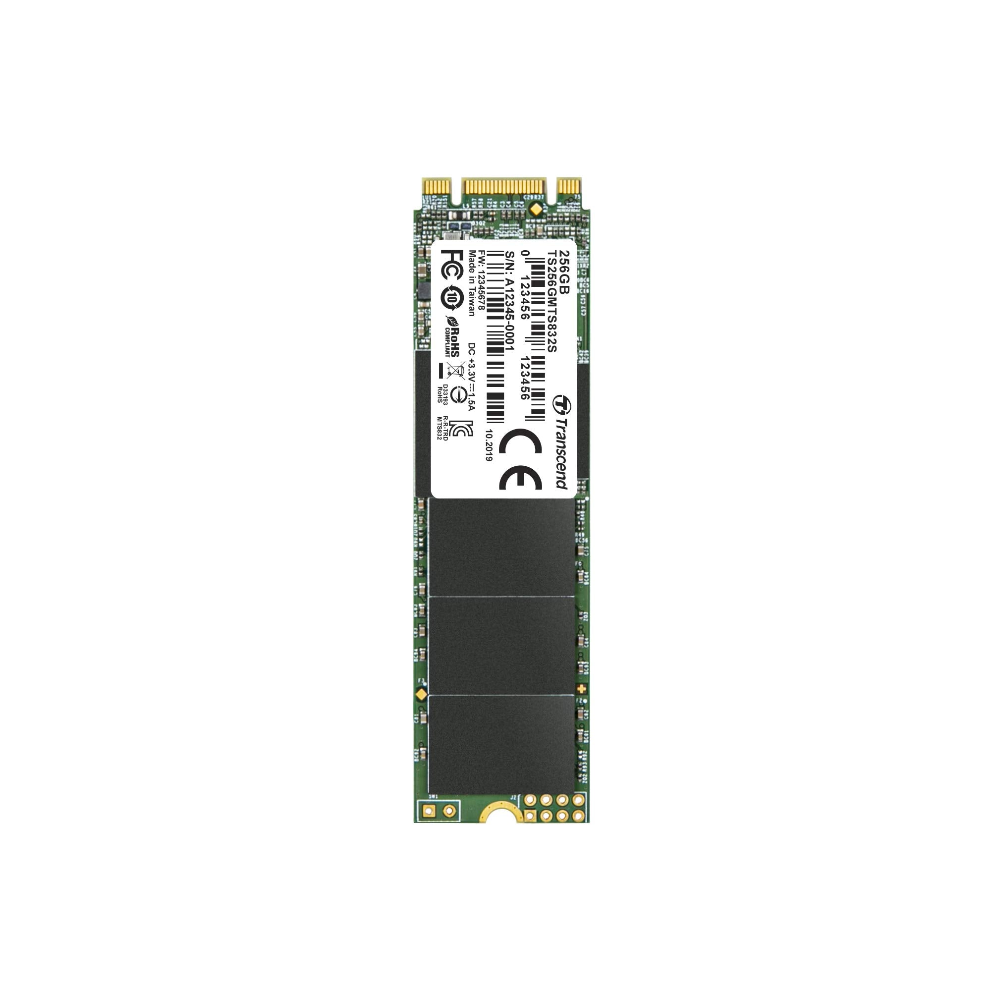 TRANSCEND 256Go Simple Face M.2 2280 SSD SATA B+M Key TLC pour Notebook ultra-fin