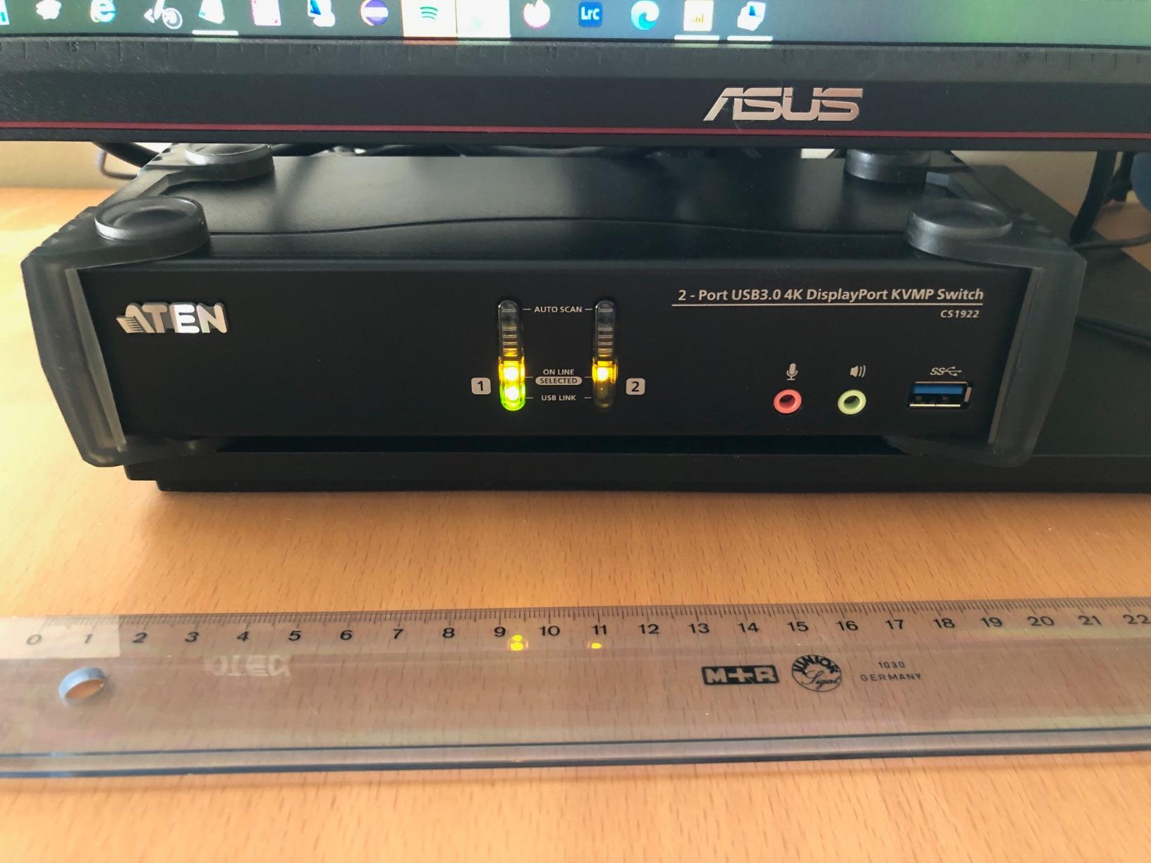 ATEN CS1922 commutateur écran, clavier et souris Noir