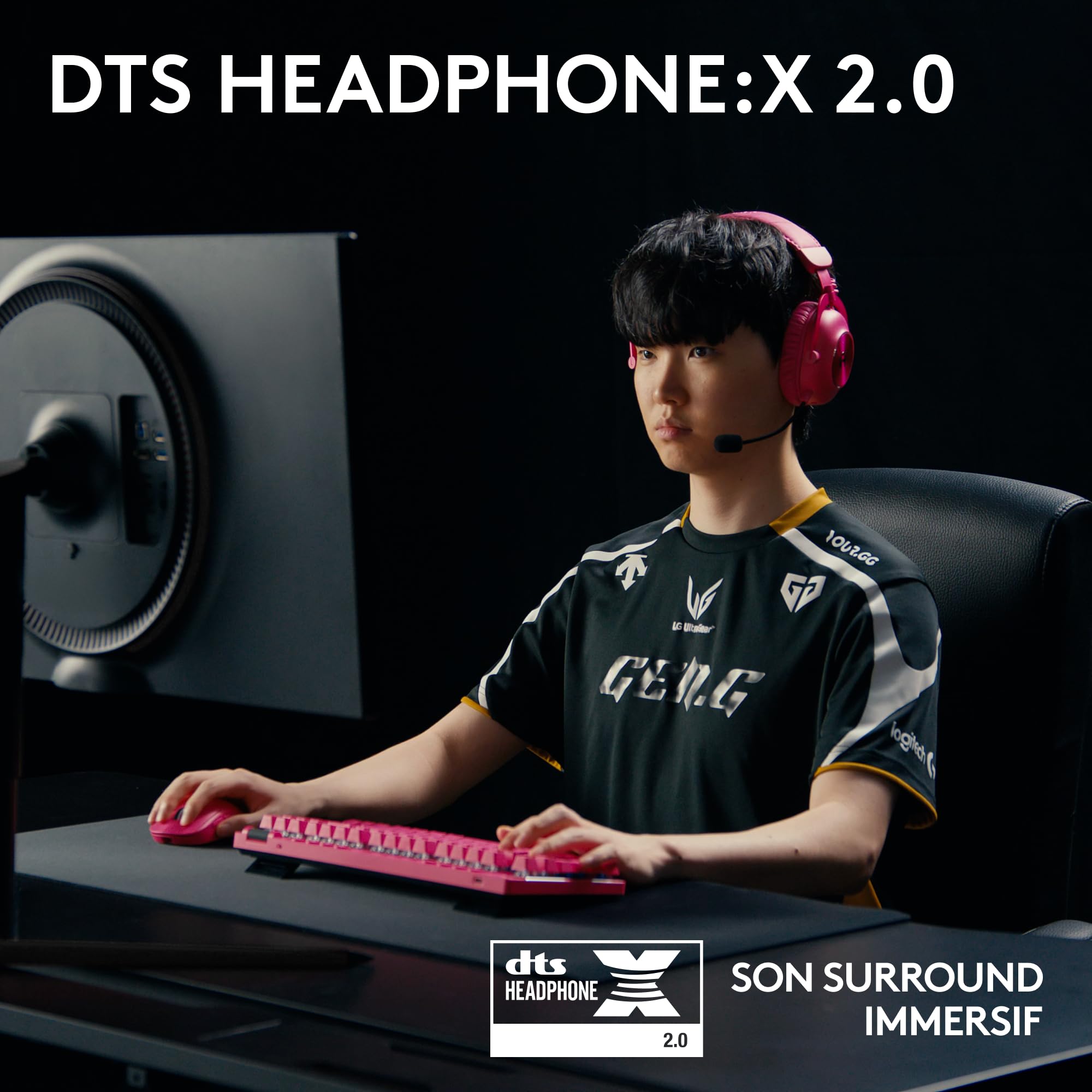 LOGITECH G Pro X 2 Headset full size Bluetooth / LIGHTSPEED wireless wired 3.5 mm jack noise isolating magenta