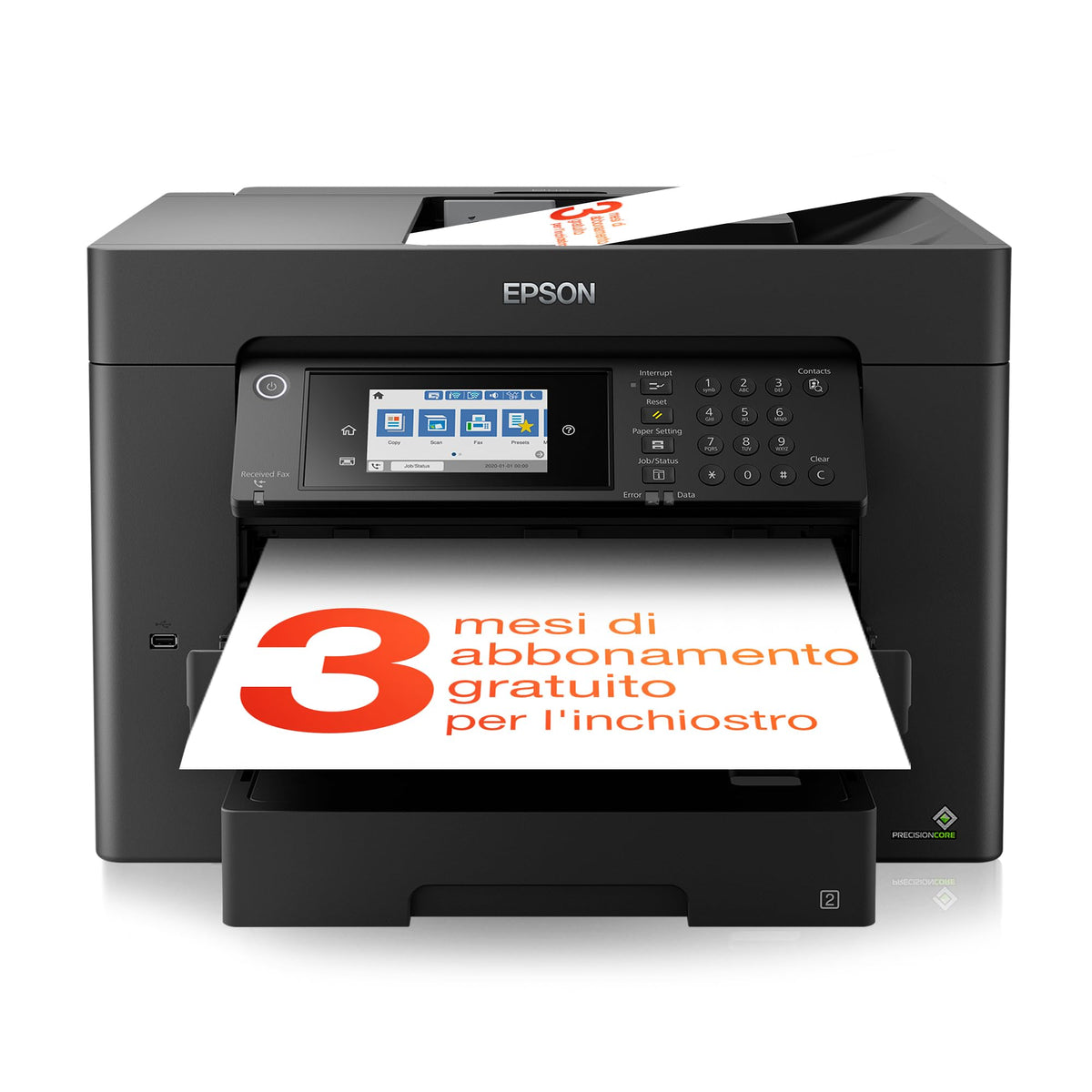 EPSON WorkForce WF-7840DTWF MFP colour ink-jet A3 297x420mm A3 25ppm print 550 sheets USB 2.0 LAN Wi-Fi USB host
