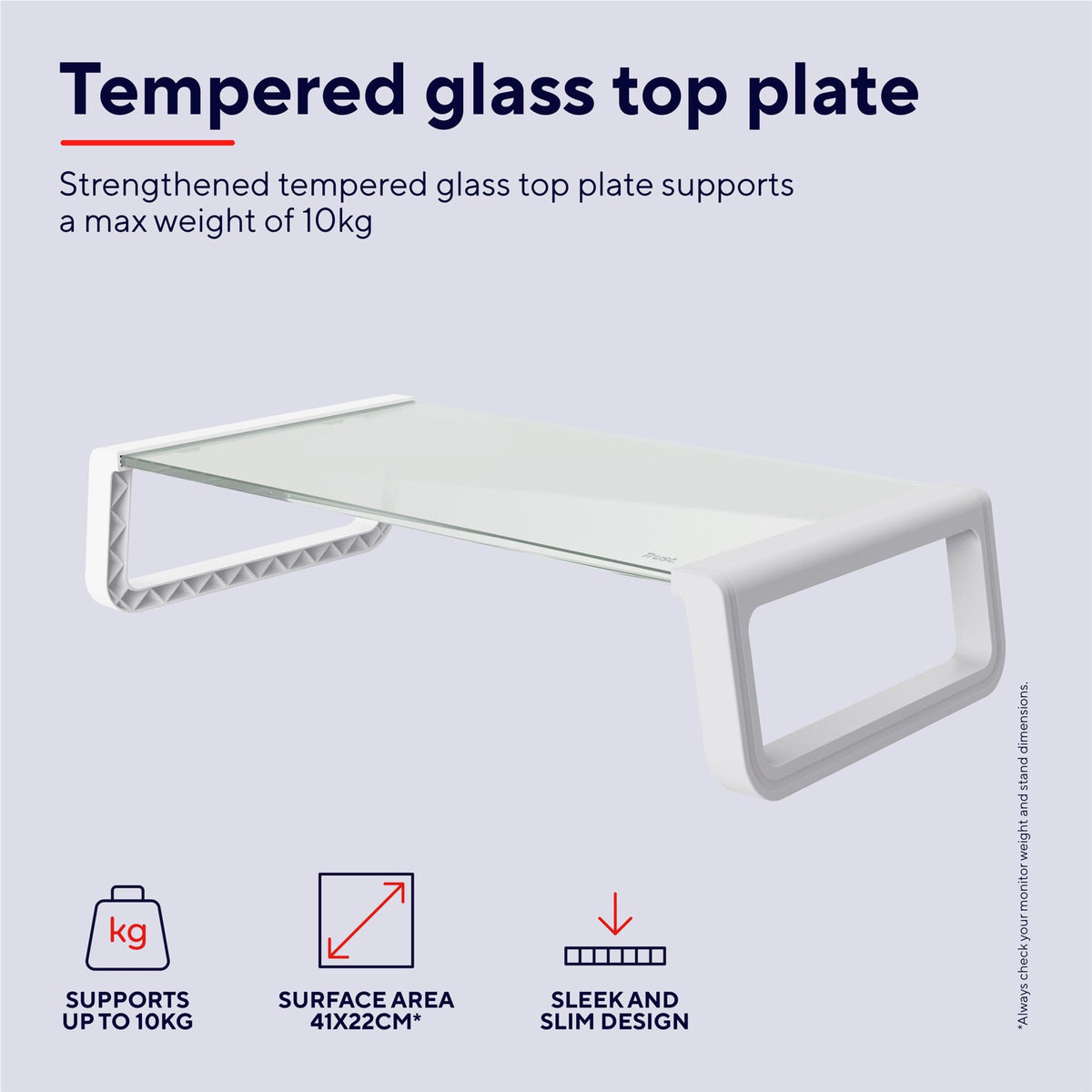 TRUST Support pour écran MONTA blanc