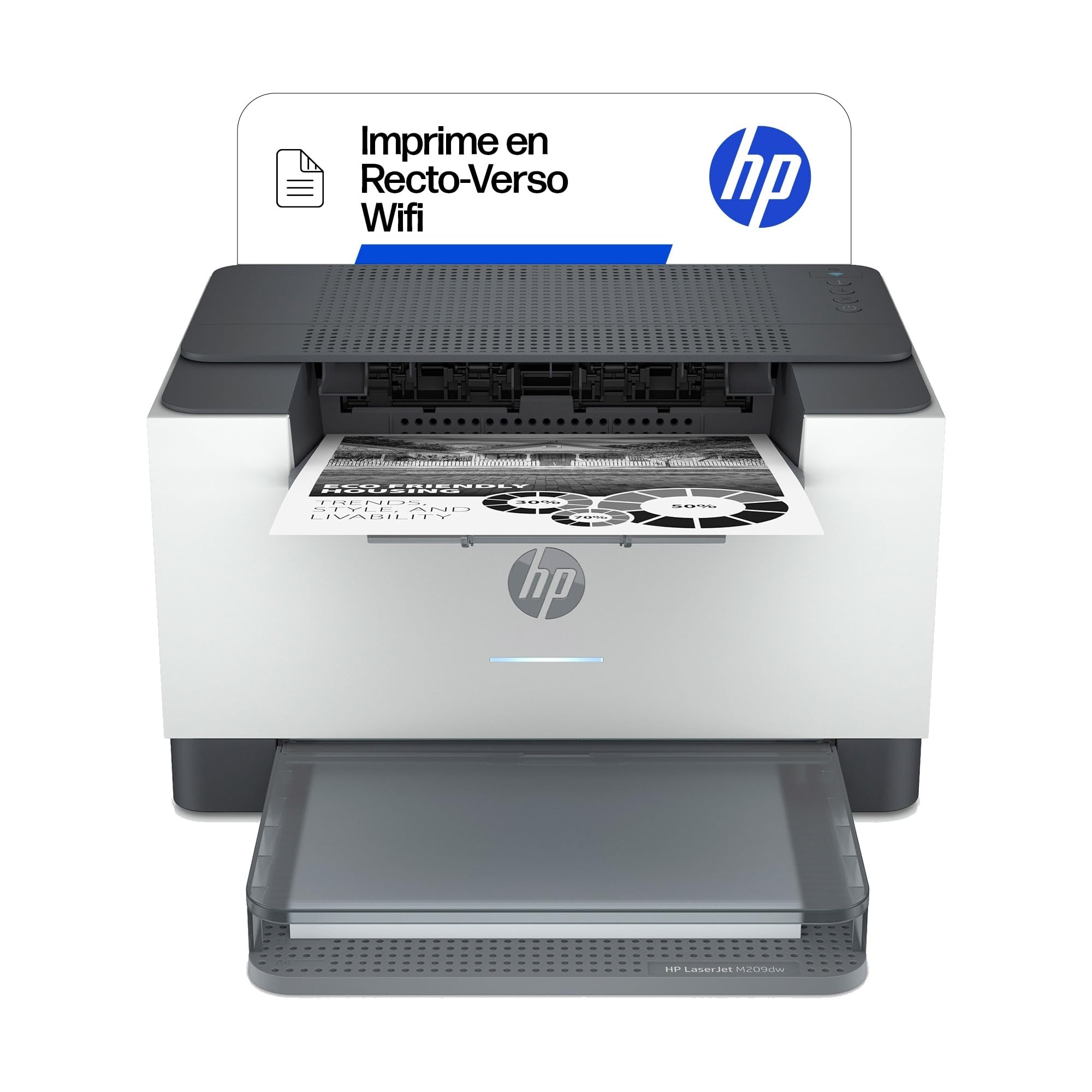 HP LaserJet M209dw Printer Mono B/W Duplex laser A4 600x600dpi 29ppm capacity: 150 sheets USB 2.0 LAN Wi-Fi Bluetooth LE