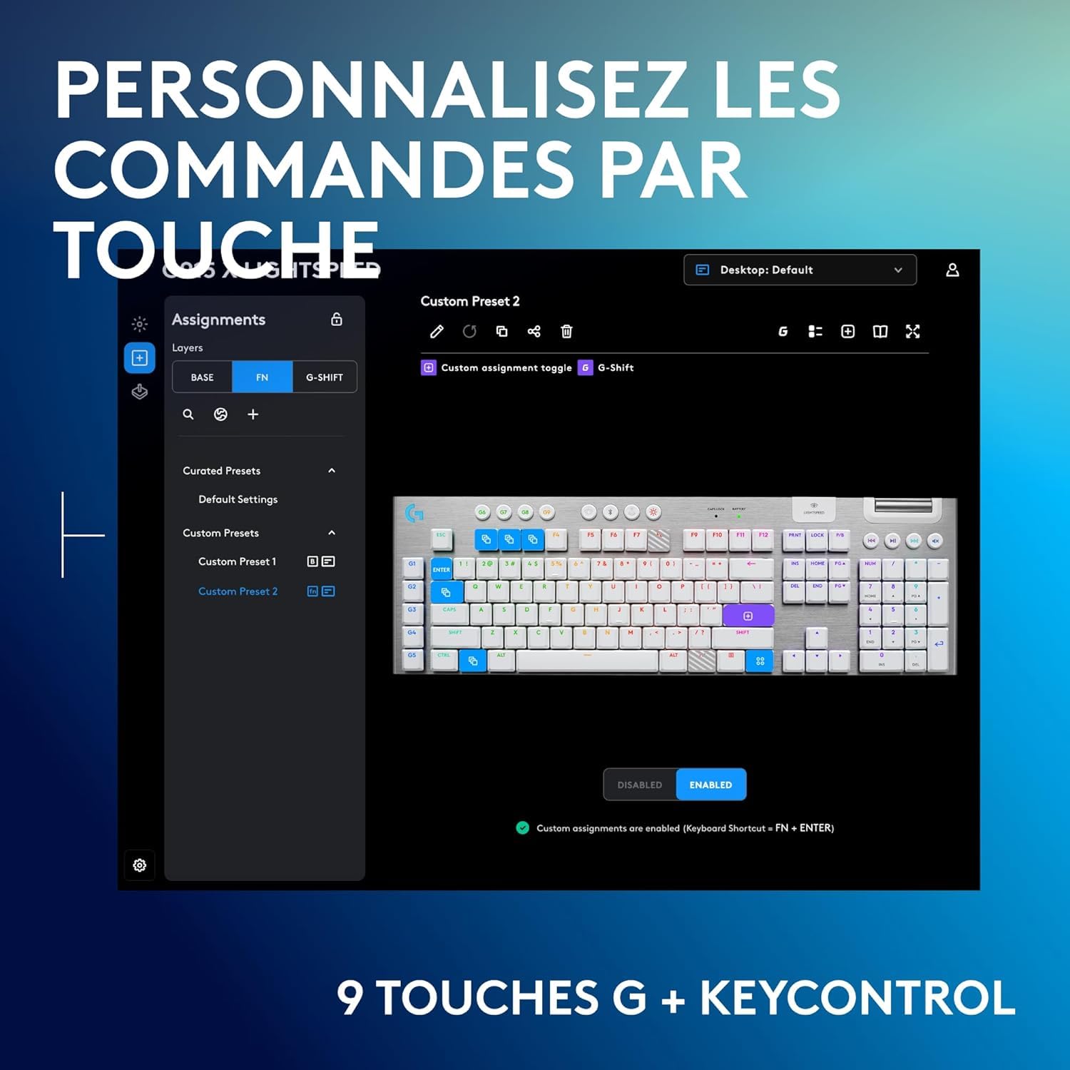 LOGITECH G915 X LIGHTSPEED Wireless Gaming Keyboard White (FR)