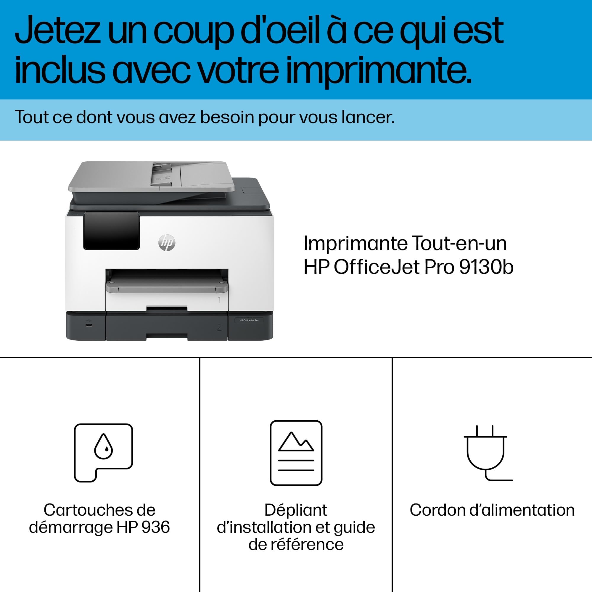 HP Officejet Pro 9130b All-in-One MFP colour ink-jet A4 23ppmcopy 25ppmprint 250 sheets USB2.0 LAN Wi-Fi imprimante multifonction
