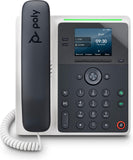 Poly Edge E100 Téléphone VoIP PoE 2 comptes SIP avec écran LCD 2.8" et USB-C