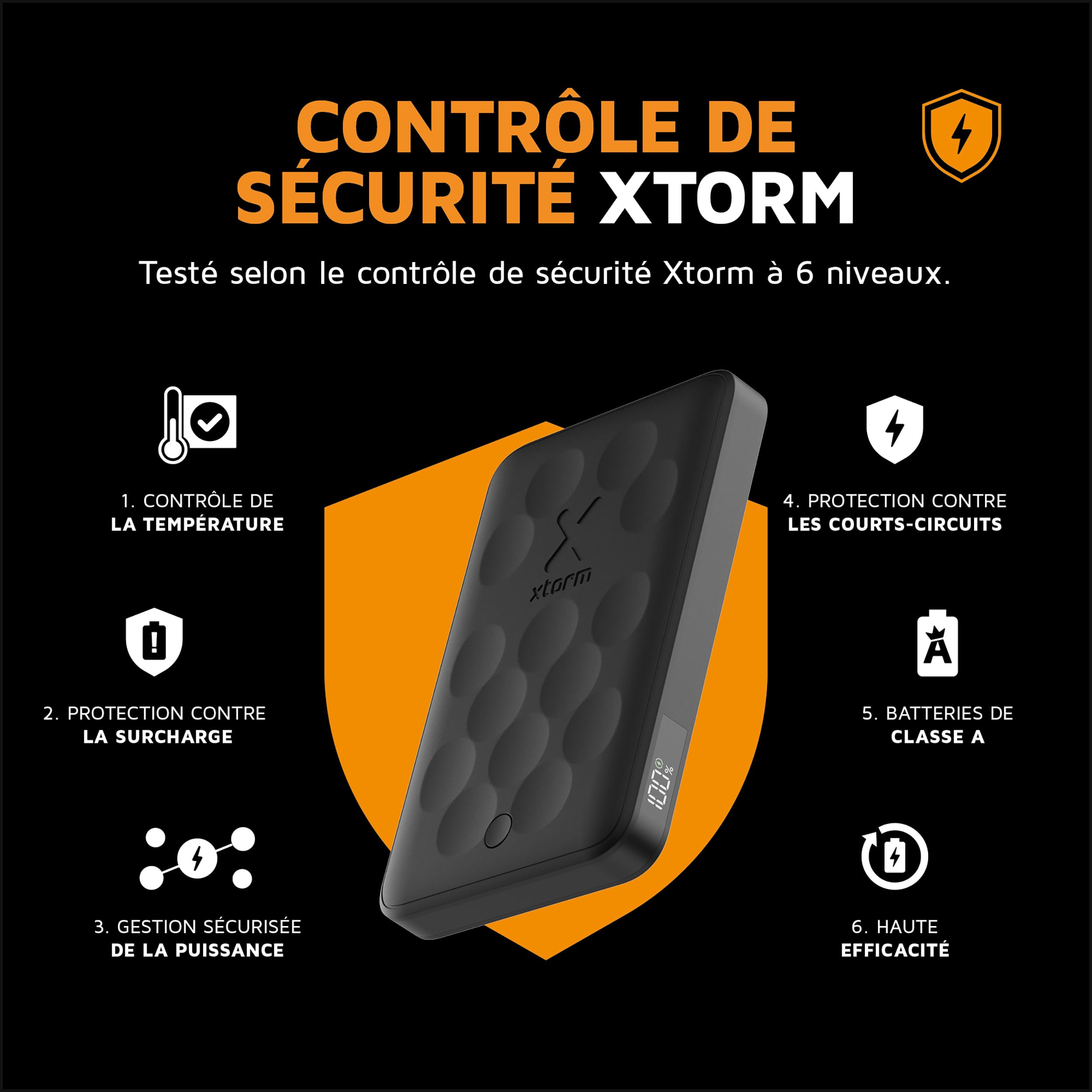 XTORM Batterie magnétique sans fil 5000 mAh noire