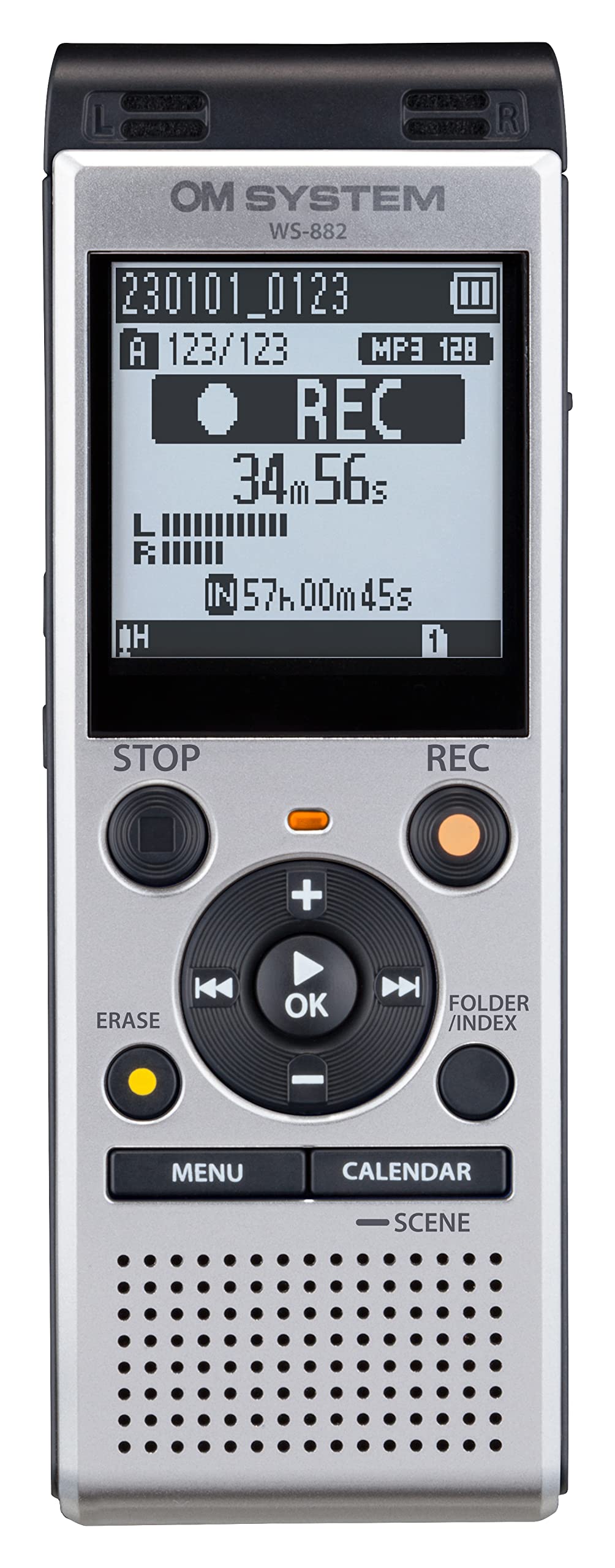 OM SYSTEM Enregistreur numérique WS-882 (4GB) - Argent