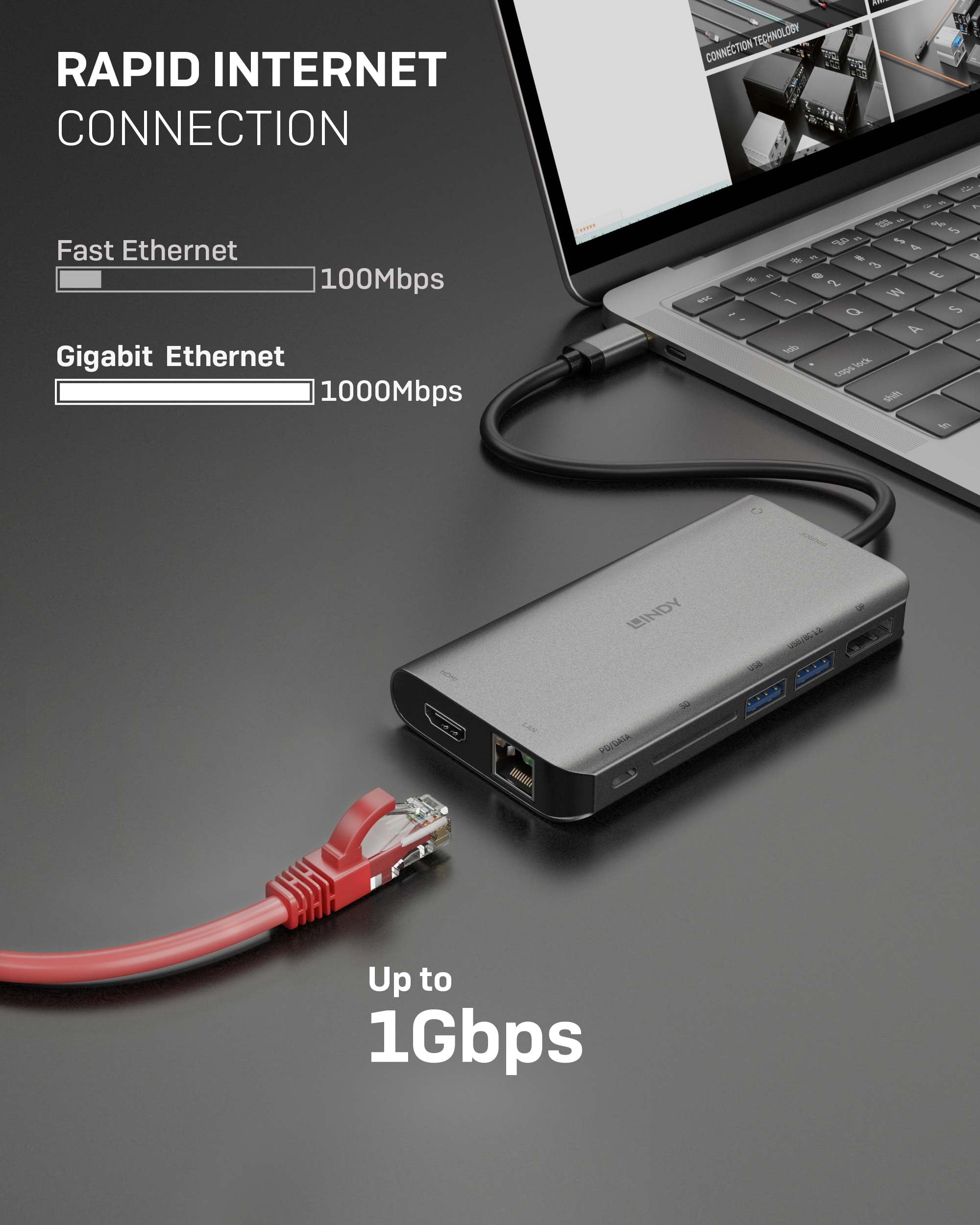 LINDY USB 3.2 Type C Laptop Mini Dock