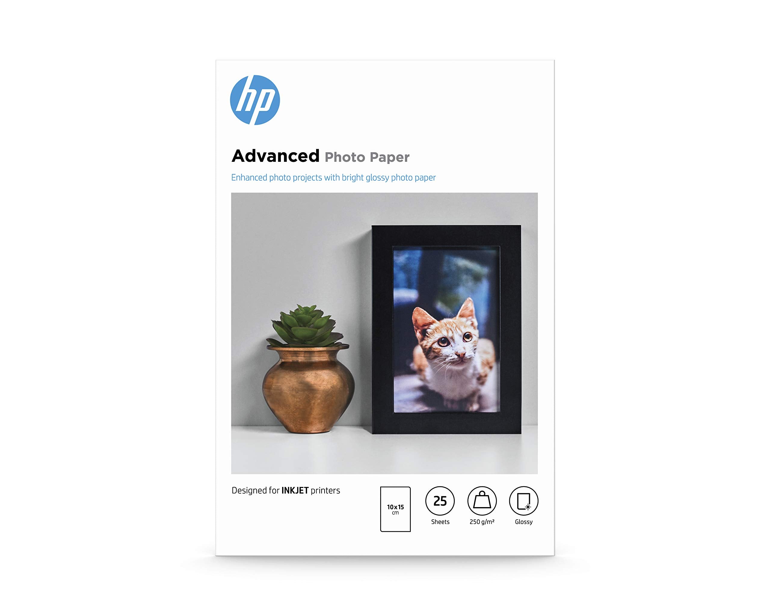 HP original Q8691A Advanced glossy photo paper Ink cartridge 250g/m2 100x150mm 25 sheets 1-pack borderless