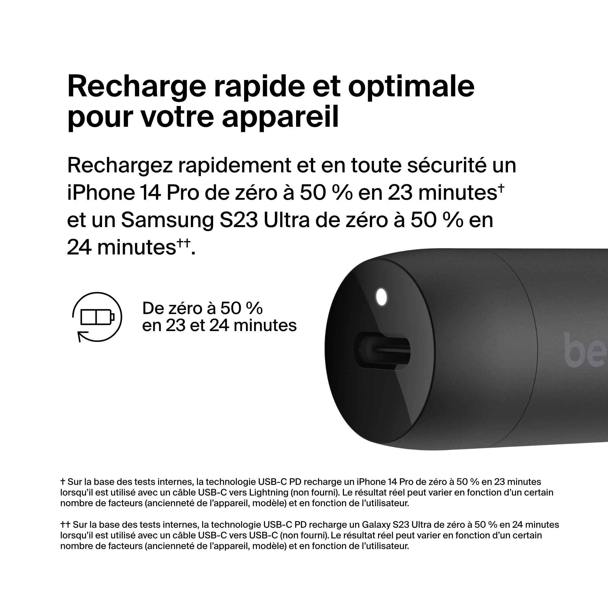 BELKIN 30W USB PD Car Charger With PPS Black