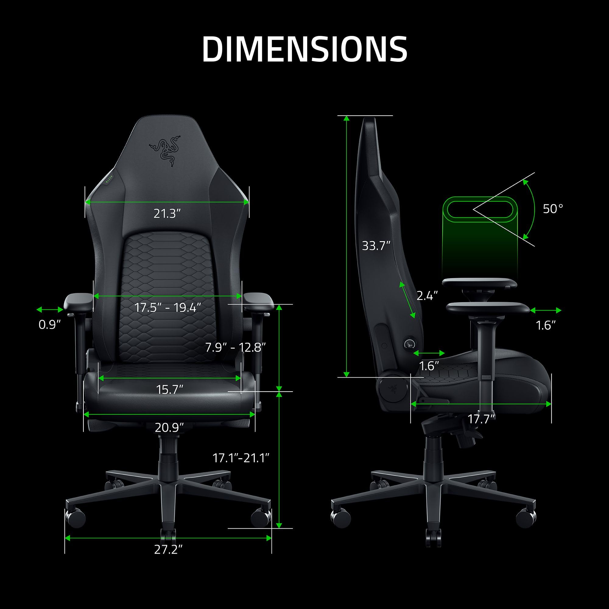 RAZER Iskur V2 NewGen Black - Fauteuil Gaming