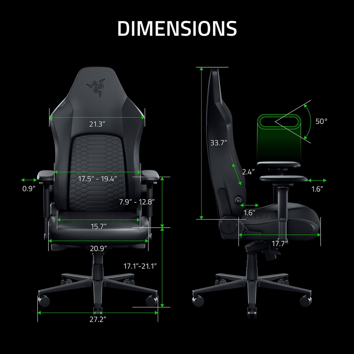 RAZER Iskur V2 NewGen Black - Fauteuil Gaming