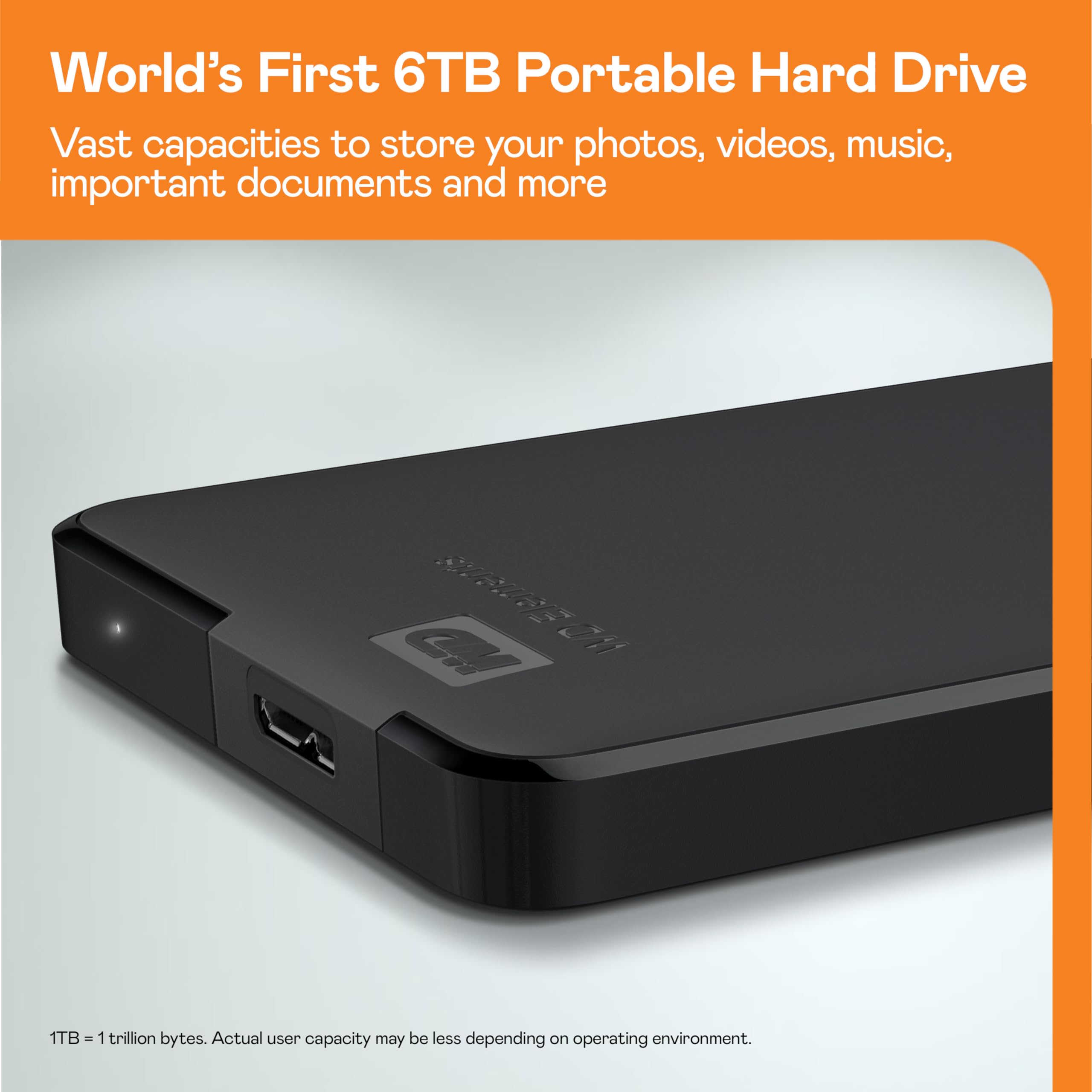 WD Elements 6To HDD USB3.0 Portable 2.5p RTL extern black
