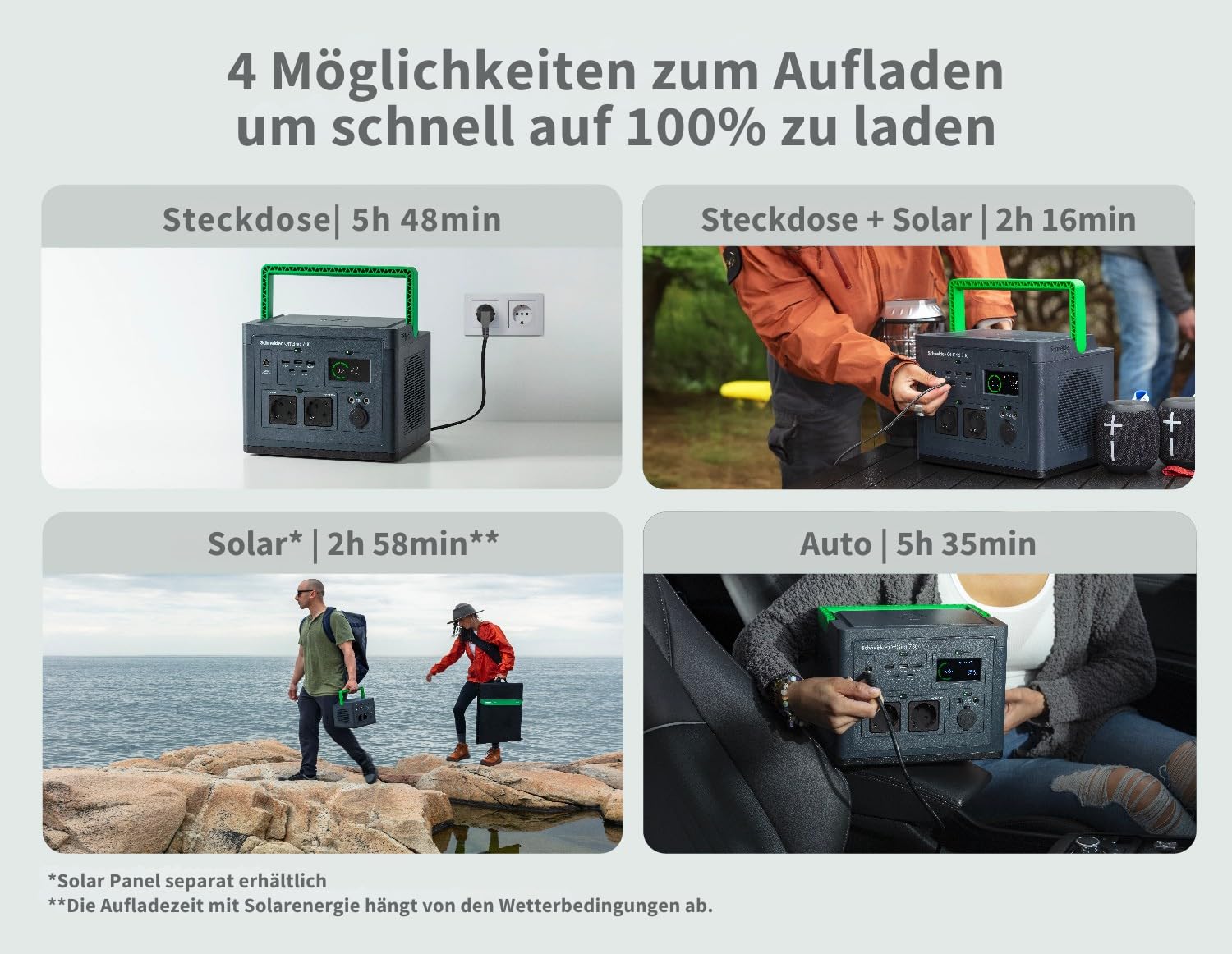 APC Schneider OffGrid Portable Power Station 500 517Wh Lithium-ion 2 Schuko Sinewave