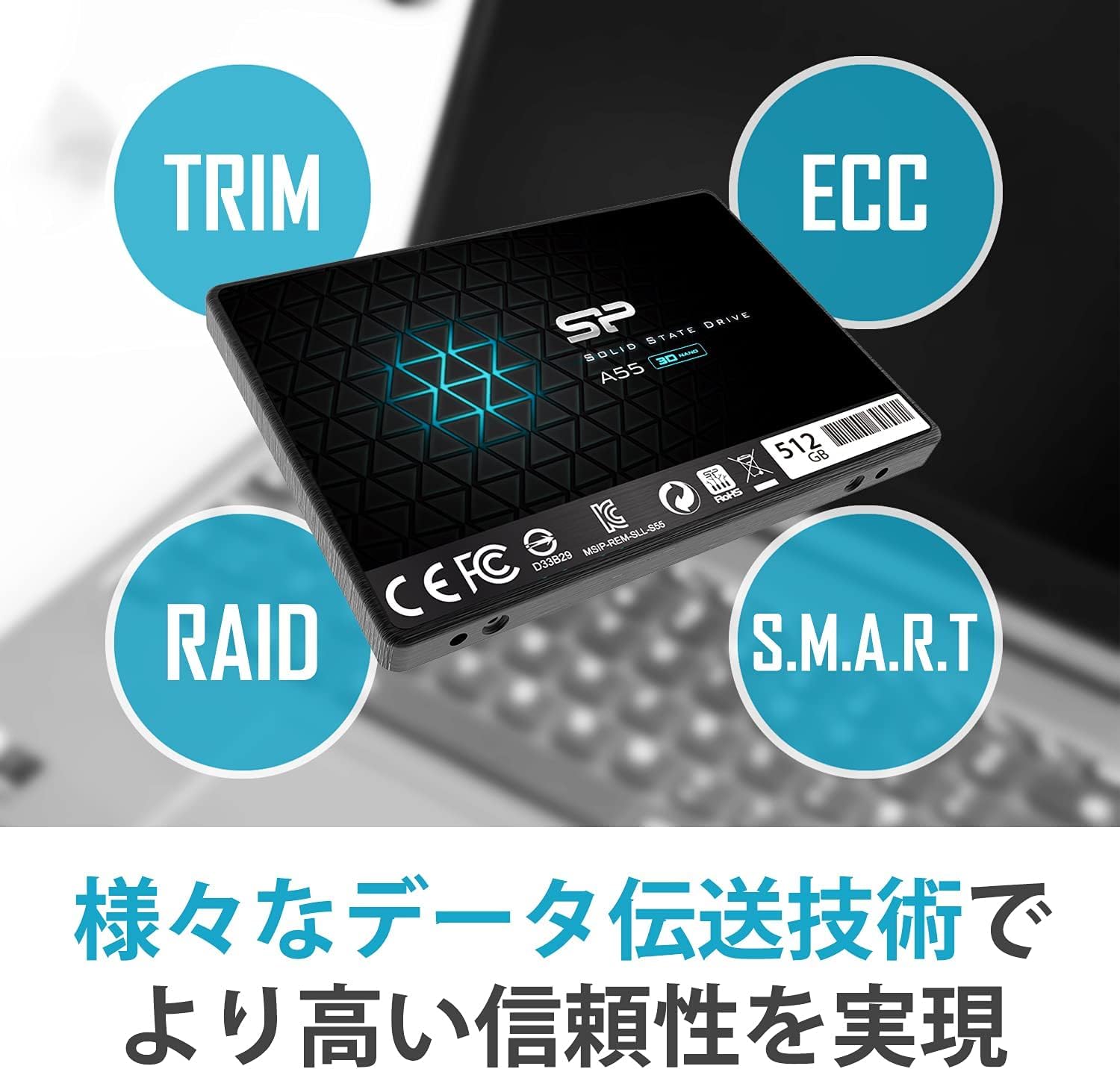SILICON POWER SSD Ace A55 512Go 2.5p SATA III 6Go/s 560/530 Mo/s