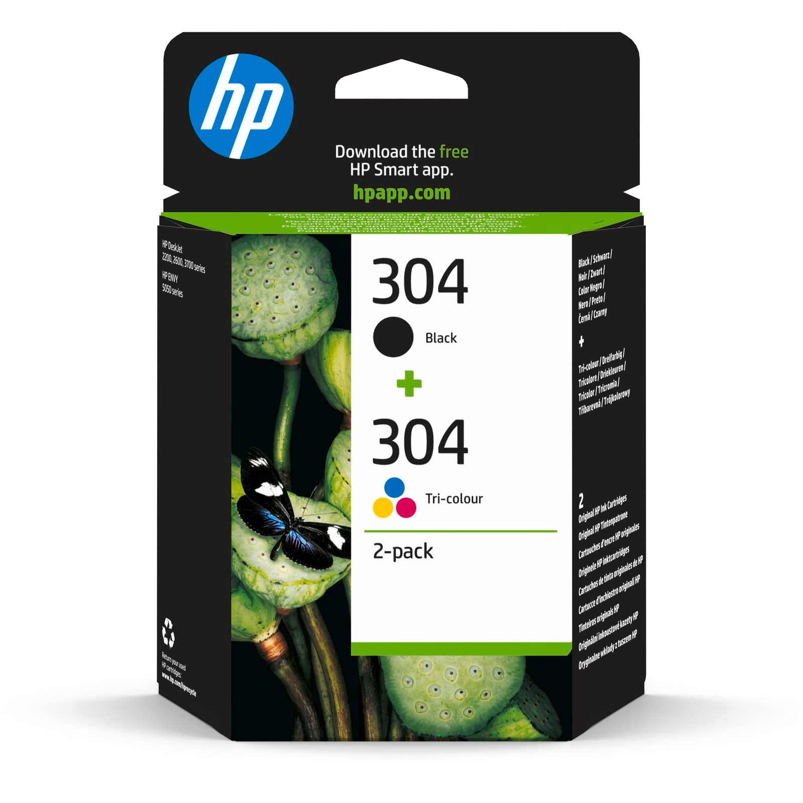 HP 304 2-Pack Black/Tri-color Original Ink Cartridges