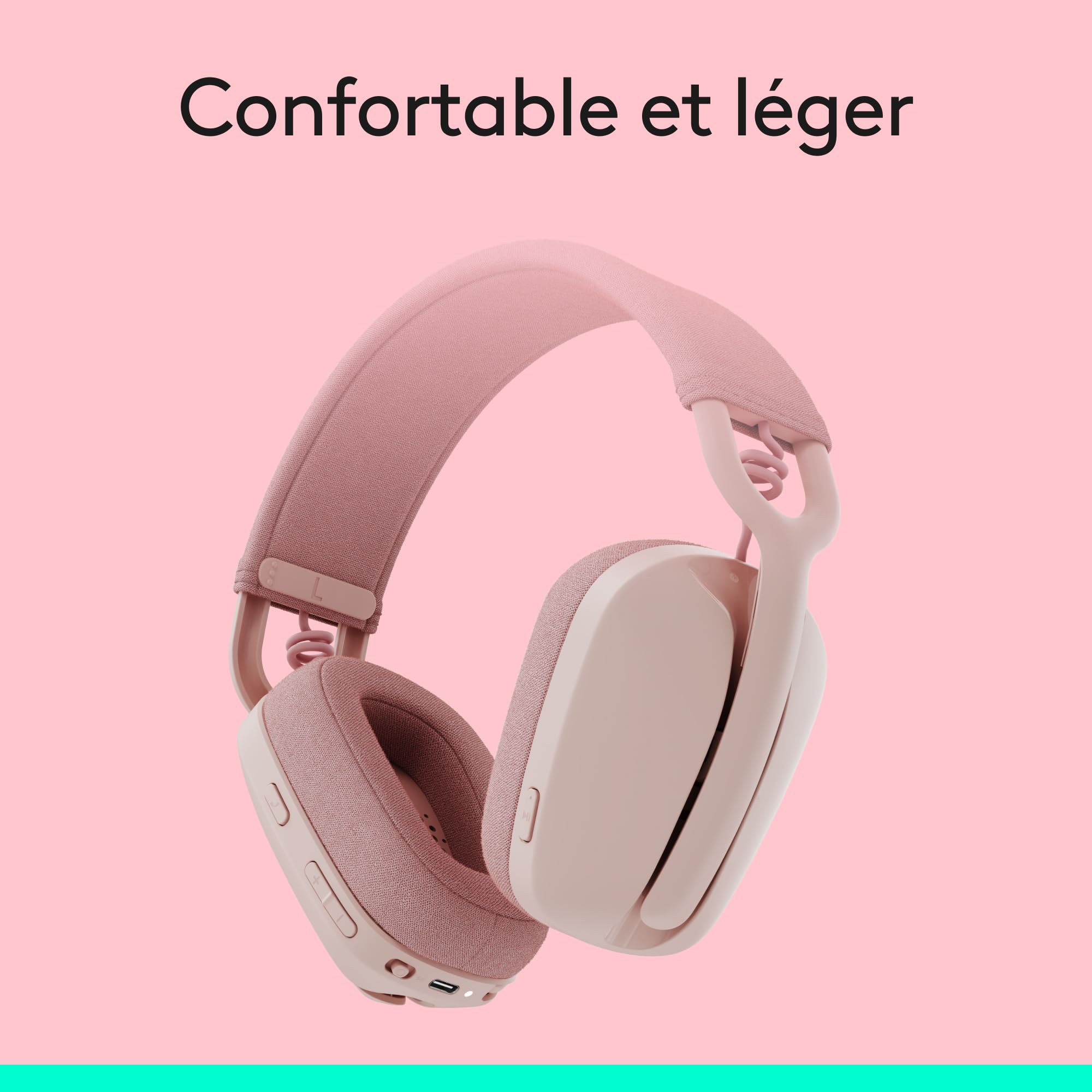 LOGITECH Zone Vibe 100 Headset full size Bluetooth wireless rose