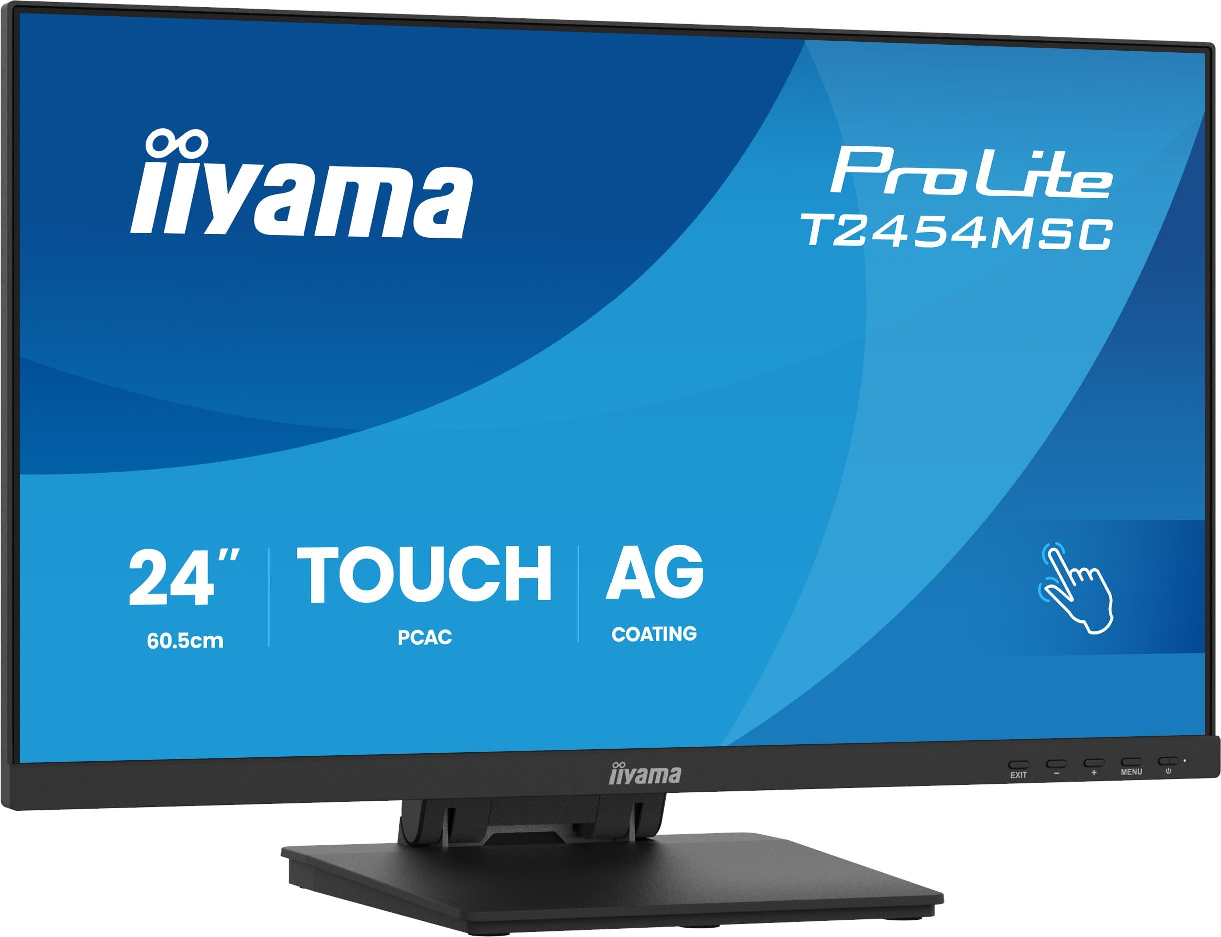 "iiyama T2454MSC-B3AG 24"" InCell PCAP 10P Tactile Anti-reflet 25% Haze 1920x1080 IPS-panel Bords fins Haut-parleurs DisplayPort"
