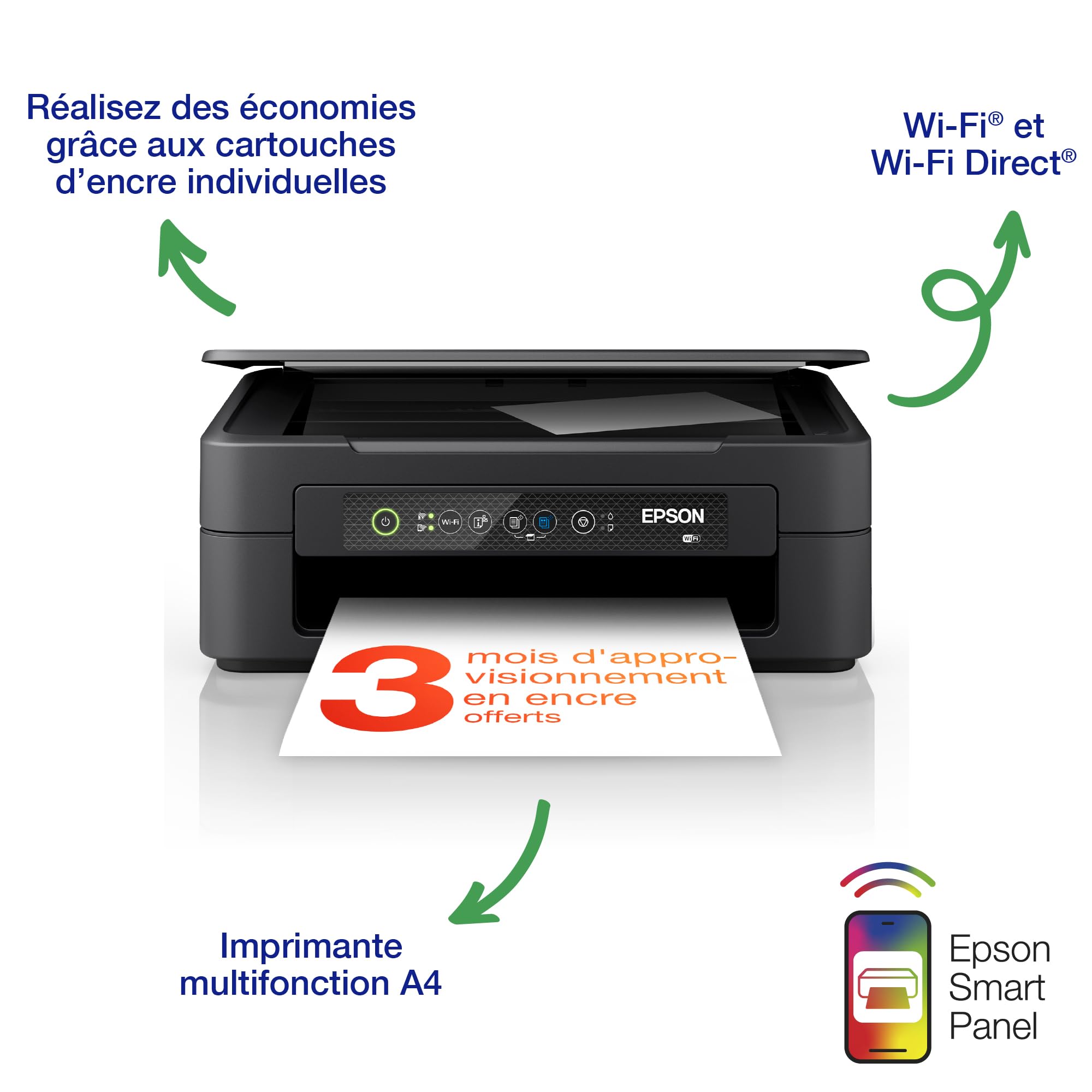 EPSON Expression Home XP-2200 MFP colour inkjet A4 8ppm Print 50sheets USB Wi-Fi Black