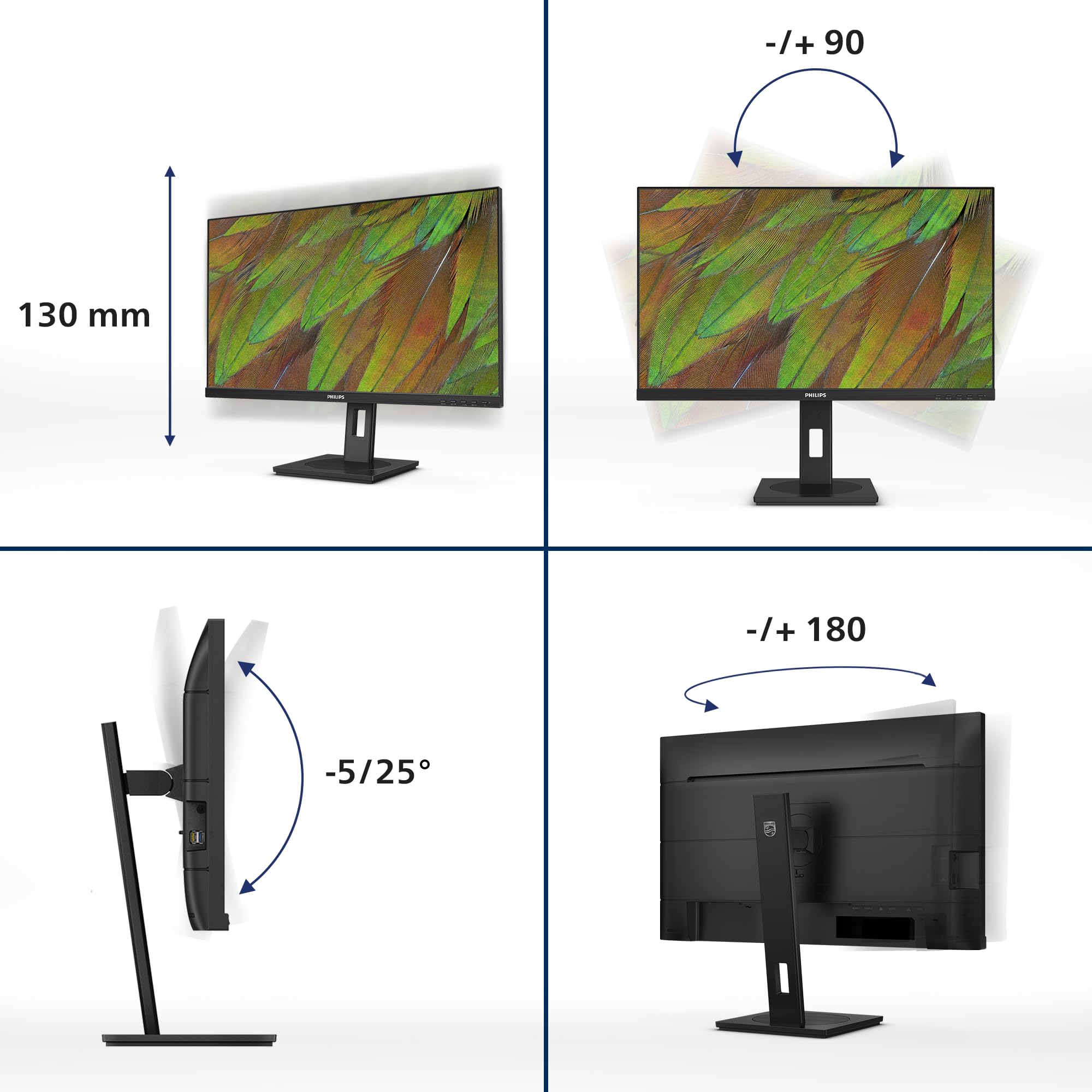 PHILIPS 27B1U3900/00 Ecran 27p UHD LED 16:9 IPS 60Hz 2xHDMI 2.0 DP 1.4 UBS-C