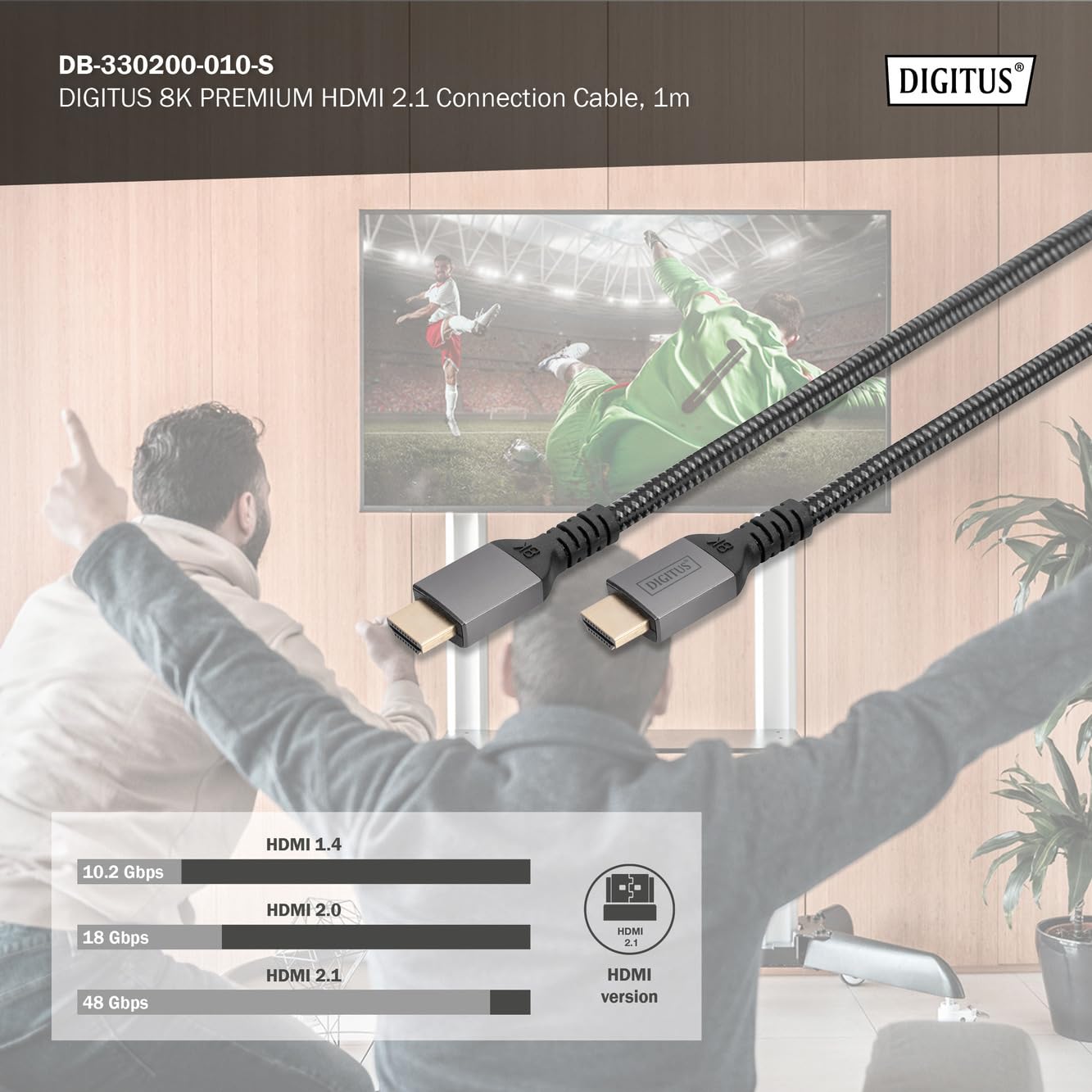 Digitus DB-330200-010-S câble HDMI 1 m HDMI Type A (Standard) Noir