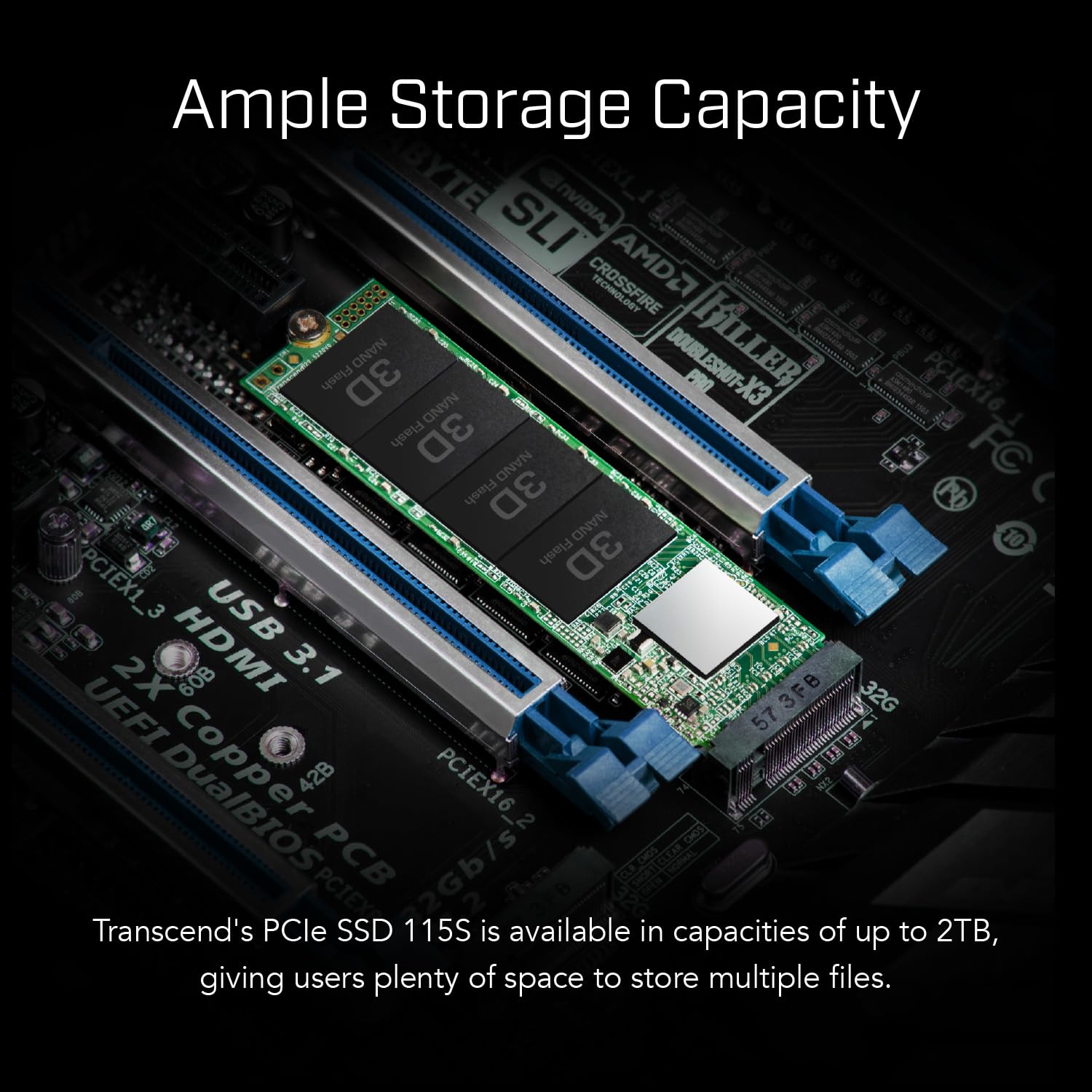 TRANSCEND 500Go SSD internal M.2 2280 PCIe Gen3x4 NVMe TLC DRAM-less