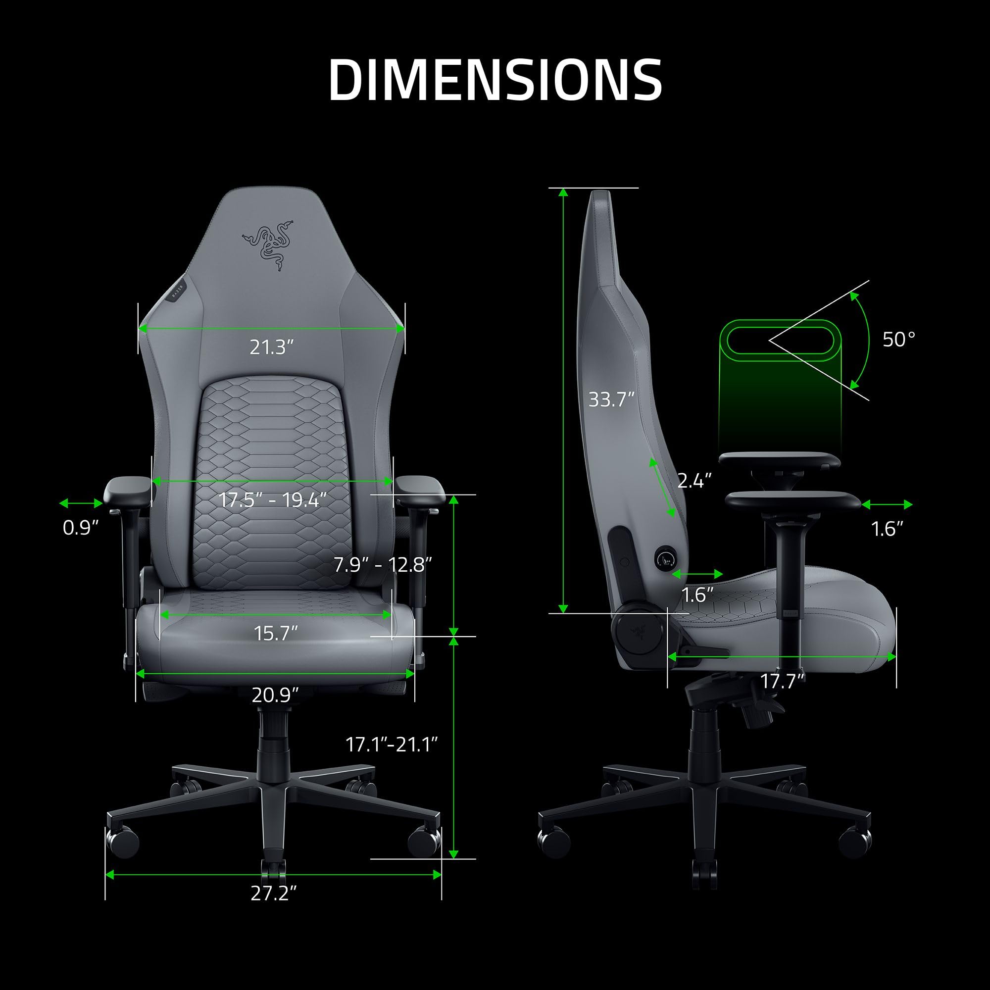 RAZER Iskur V2 NewGen Light Gray - Fauteuil Gaming