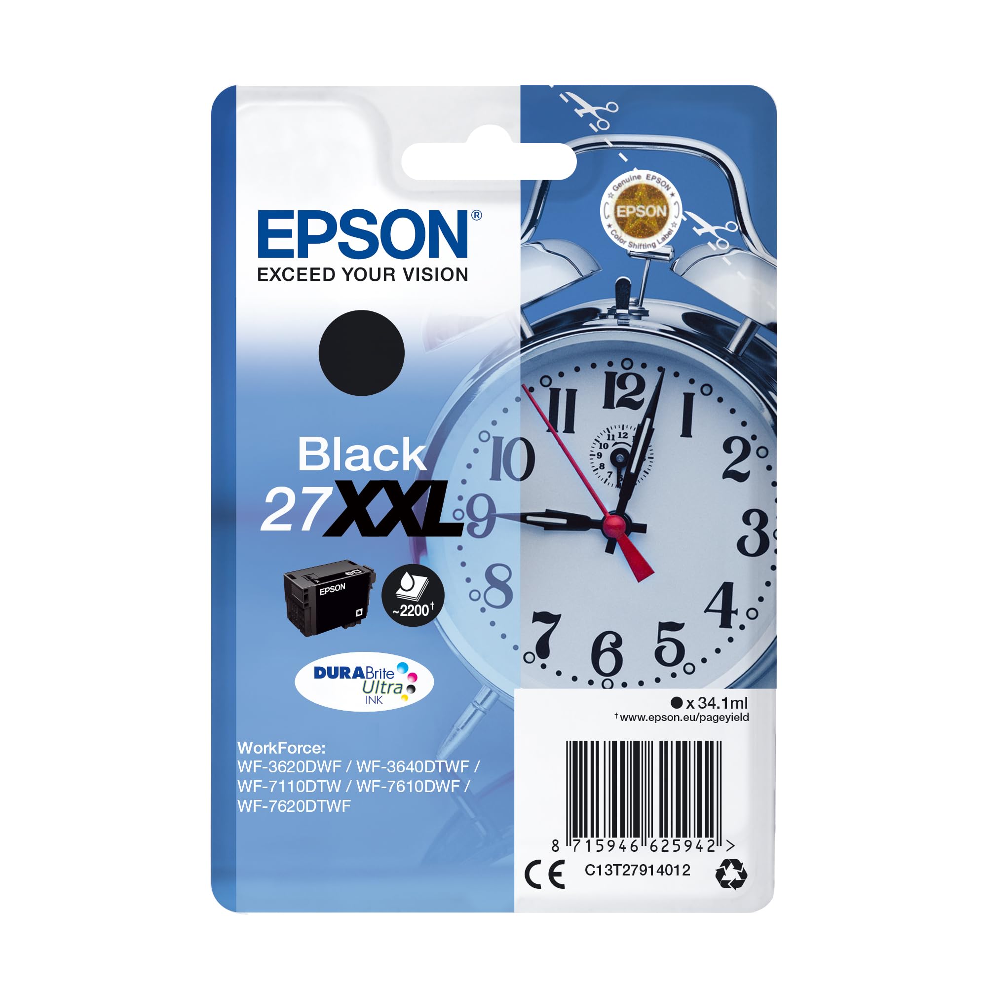 Ink/27XXL Alarm Clock 34.1ml BK