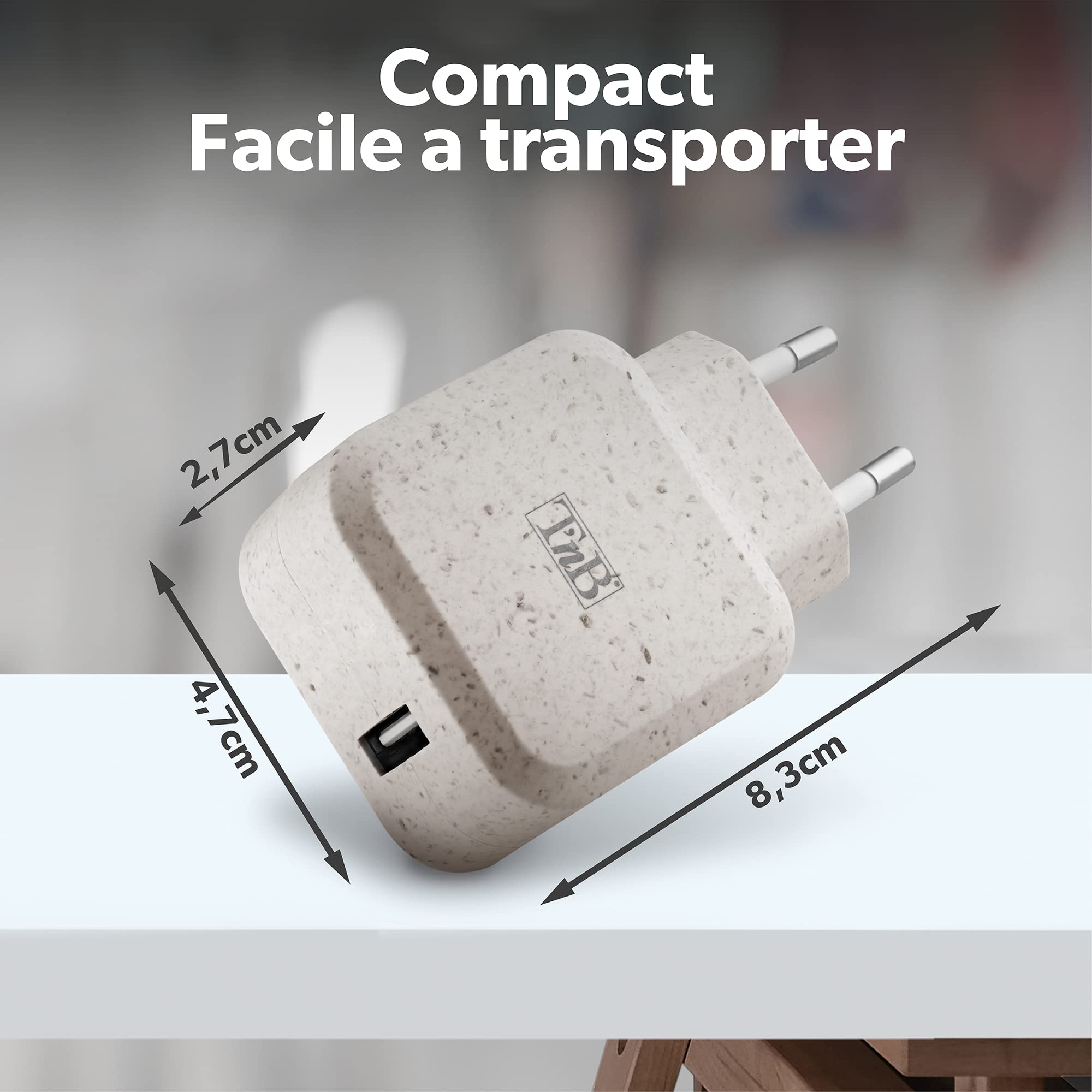 TNB USB Eco-friendly Wall Charger 2.4A Sand