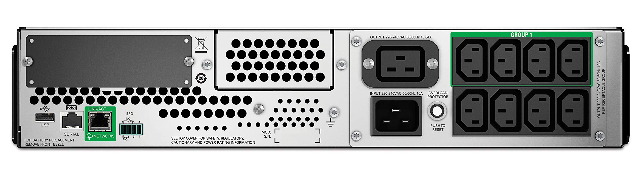 APC Smart-UPS SMT 2200VA LCD RM with SmartConnect UPS Rack AC 230V 1980Watt 2200VA RS-232 USB output connectors 9 2U