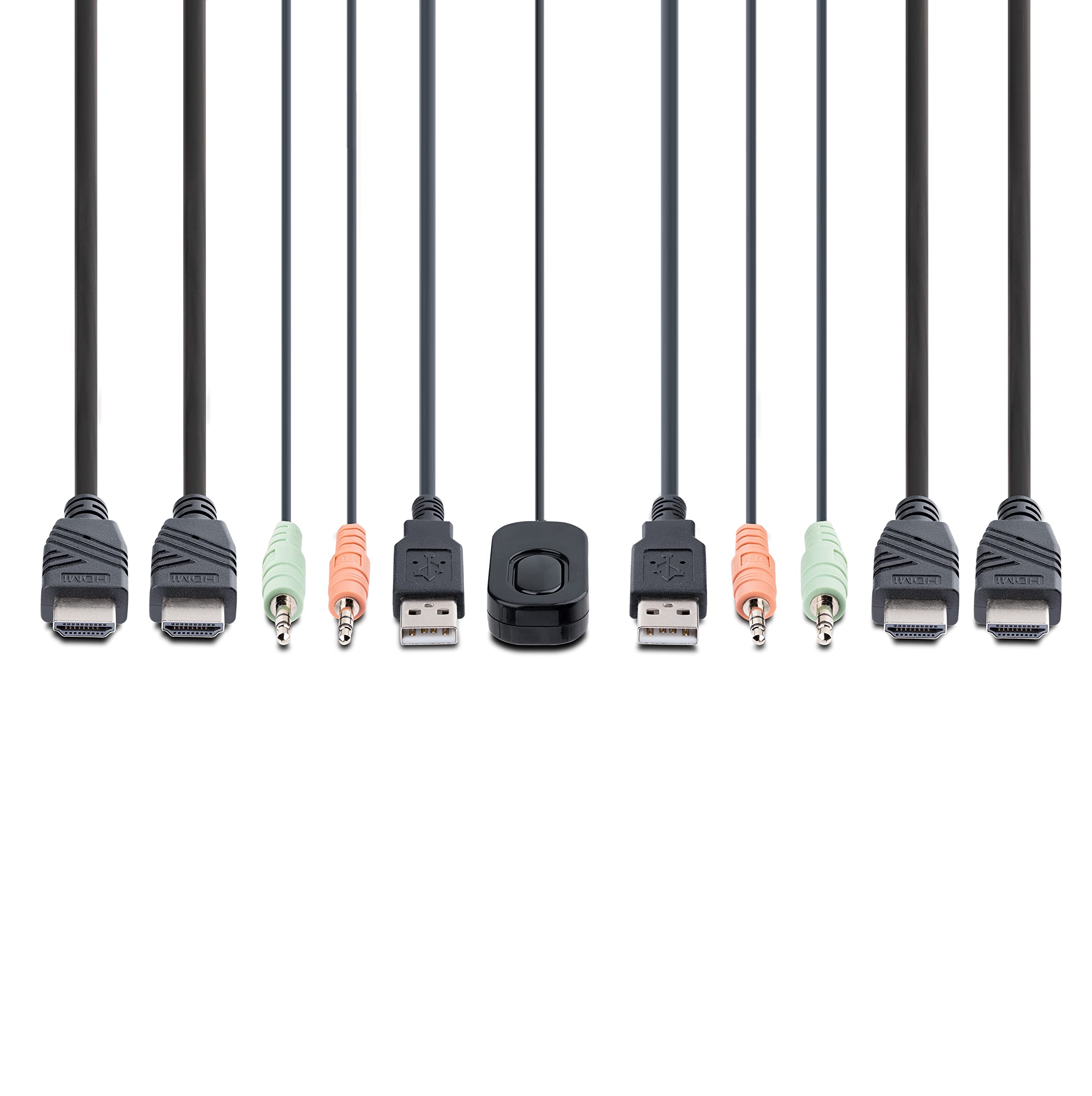 2-Port Dual-Monitor Cable KVM Switch
