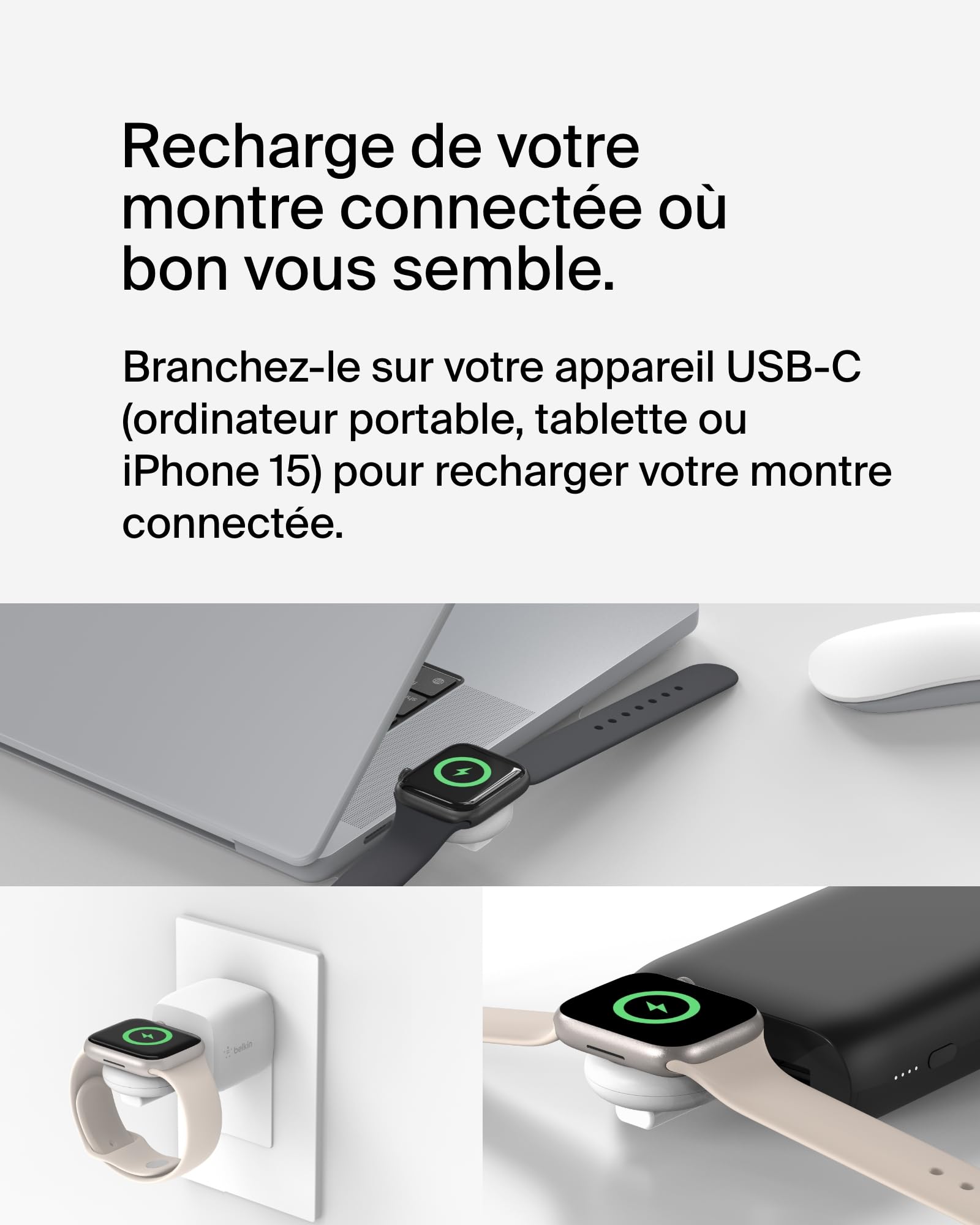 BELKIN BOOST CHARGE Apple Watch Fast Charge Dongle White