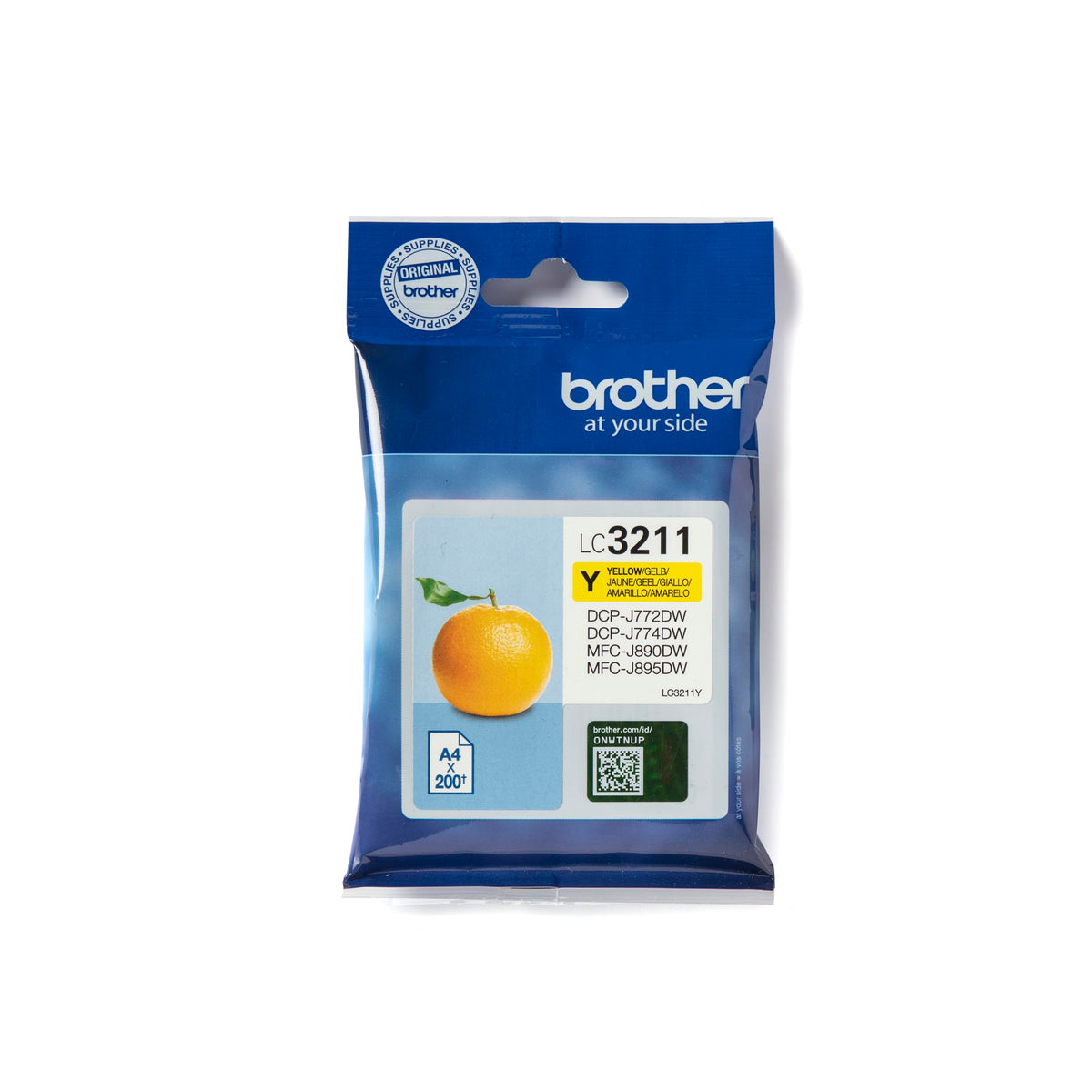BROTHER LC3211Y Yellow ink cartridge with a capacity of 200 pages